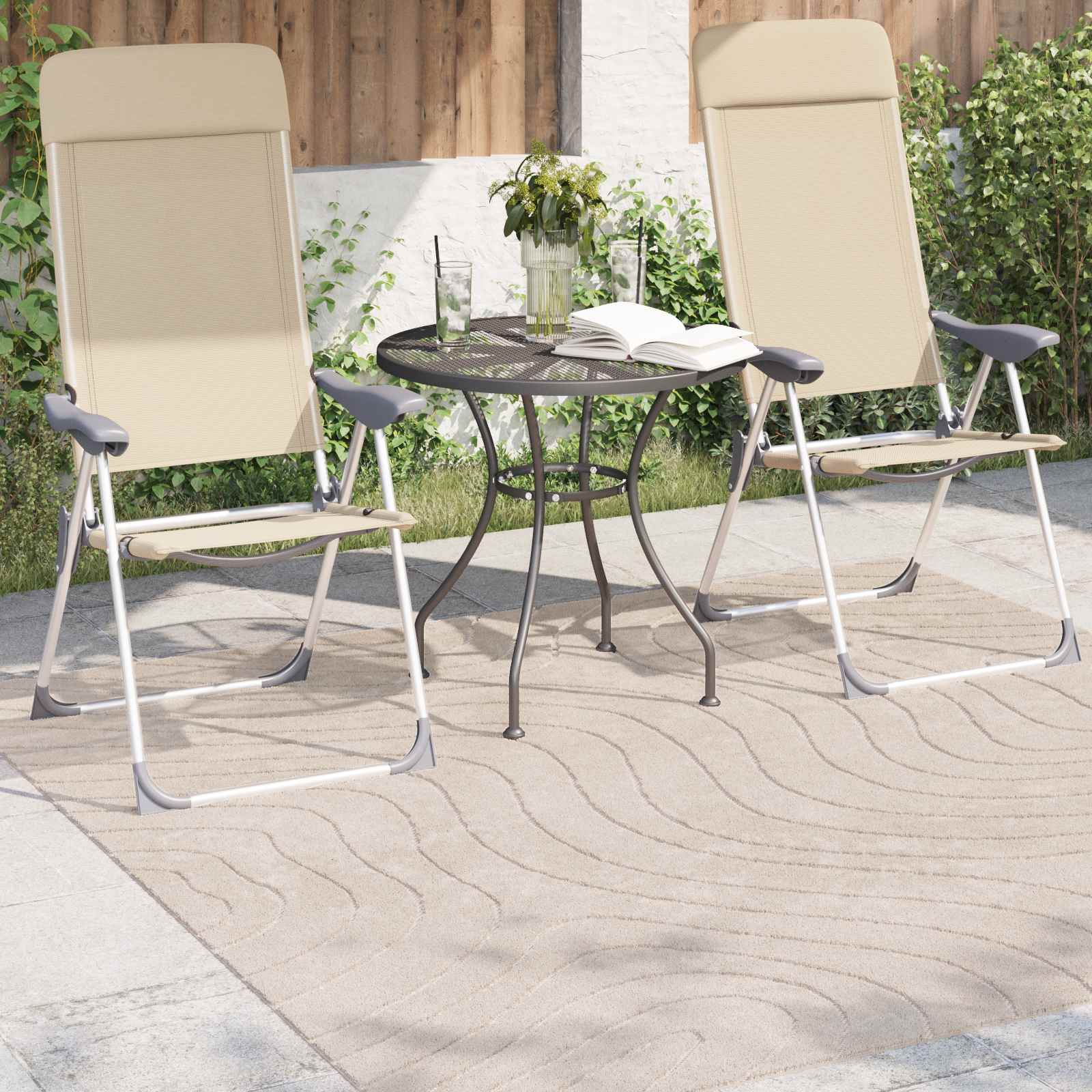 Områdetepper Torget HUARTE Beige 120 x 120 cm Polyester vidaXL
