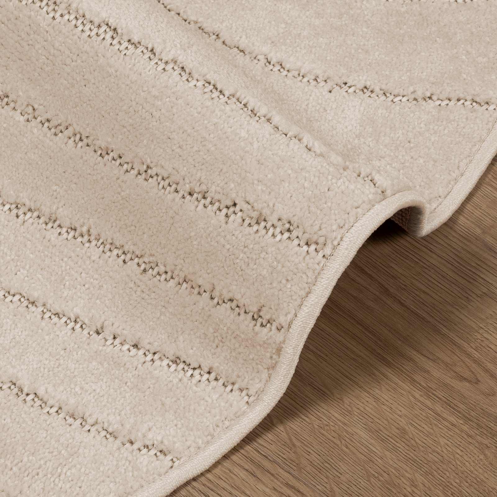 Områdetepper Rund HUARTE Beige Ø 120 CM Polyester vidaXL