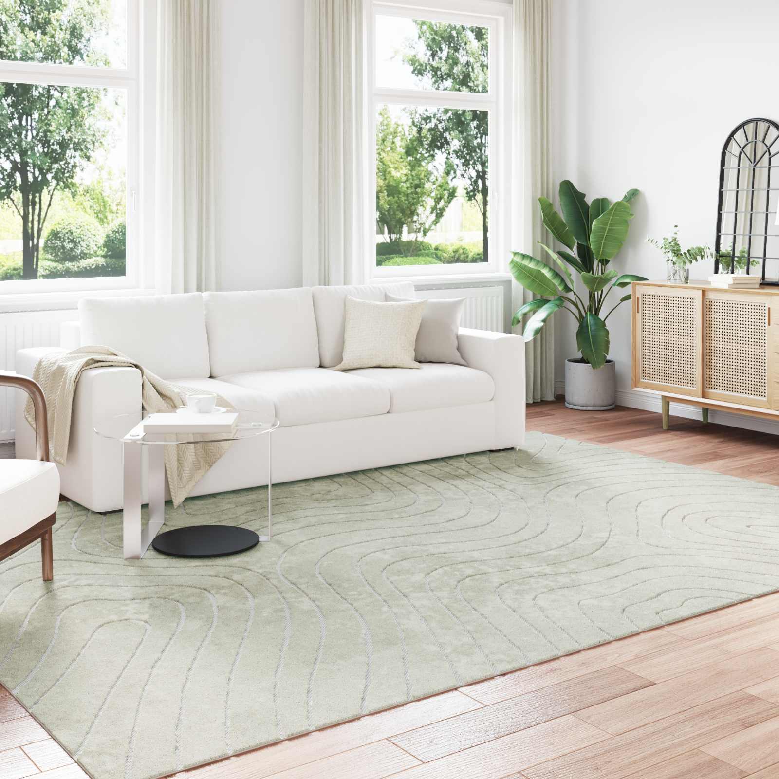 Områdetepper Rektangulær HUARTE grønn 340 x 240 cm Polyester vidaXL