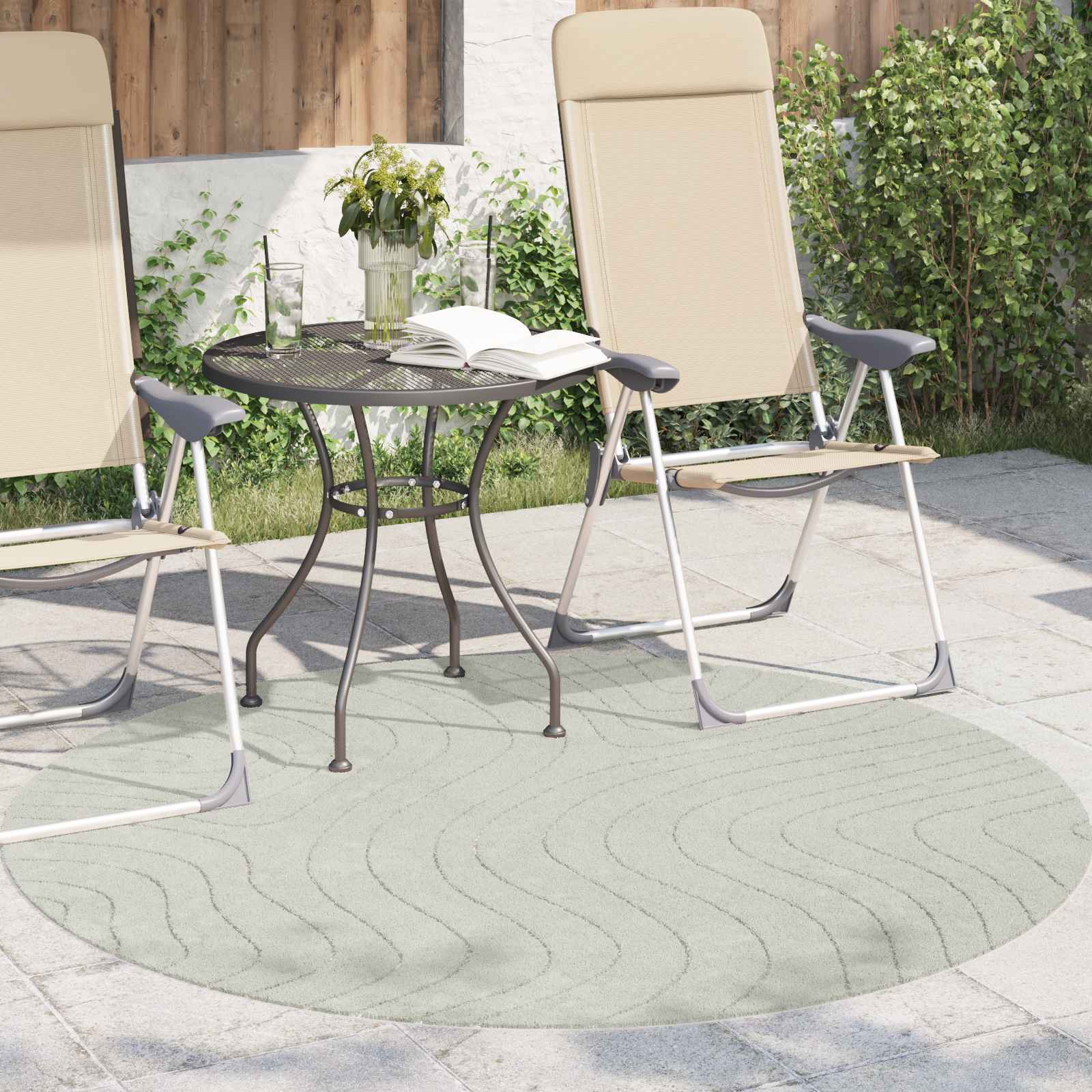 Områdetepper Rund HUARTE grønn Ø 200 CM Polyester vidaXL
