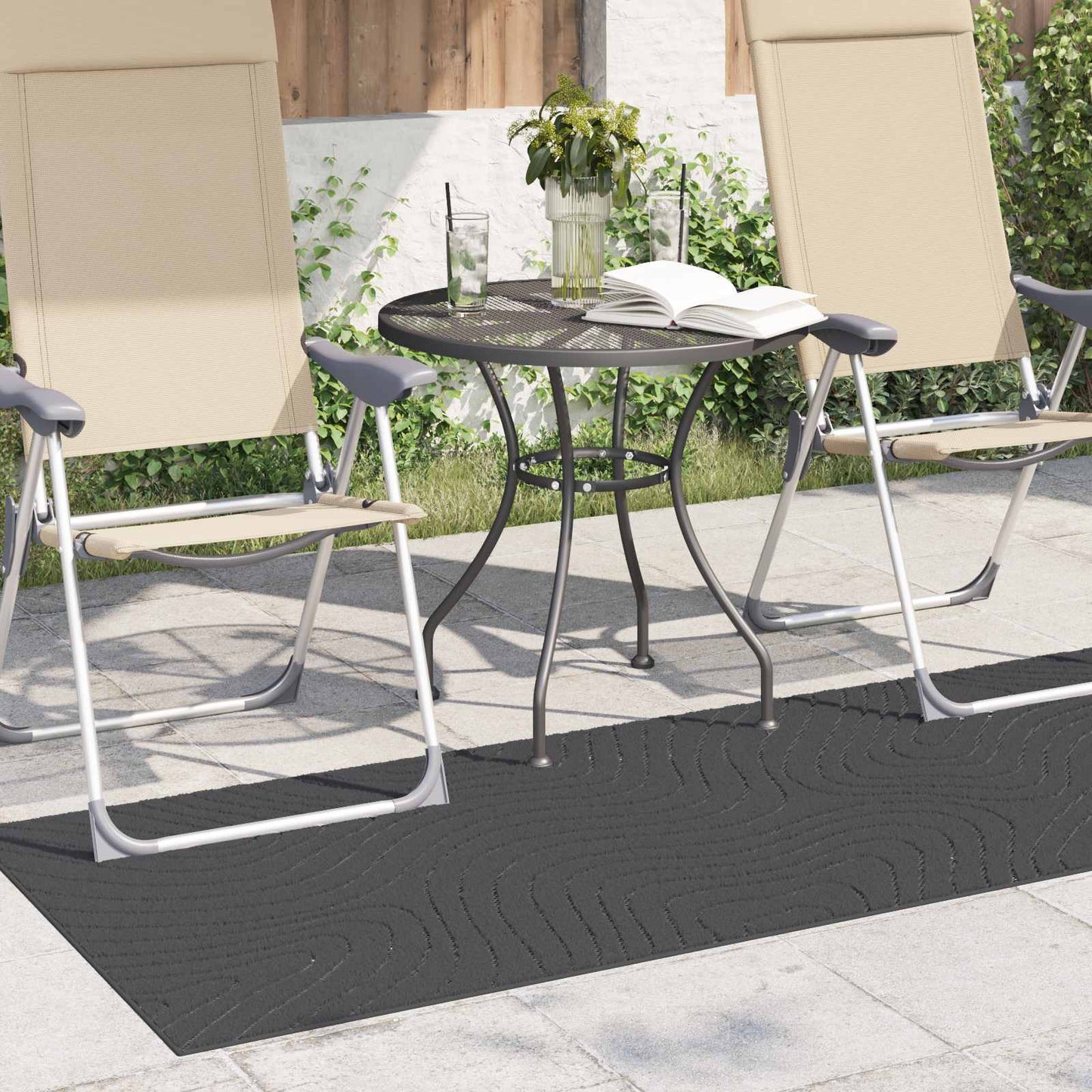 Områdetepper PALMERAS Antrasitt 150 x 80 cm Polyester