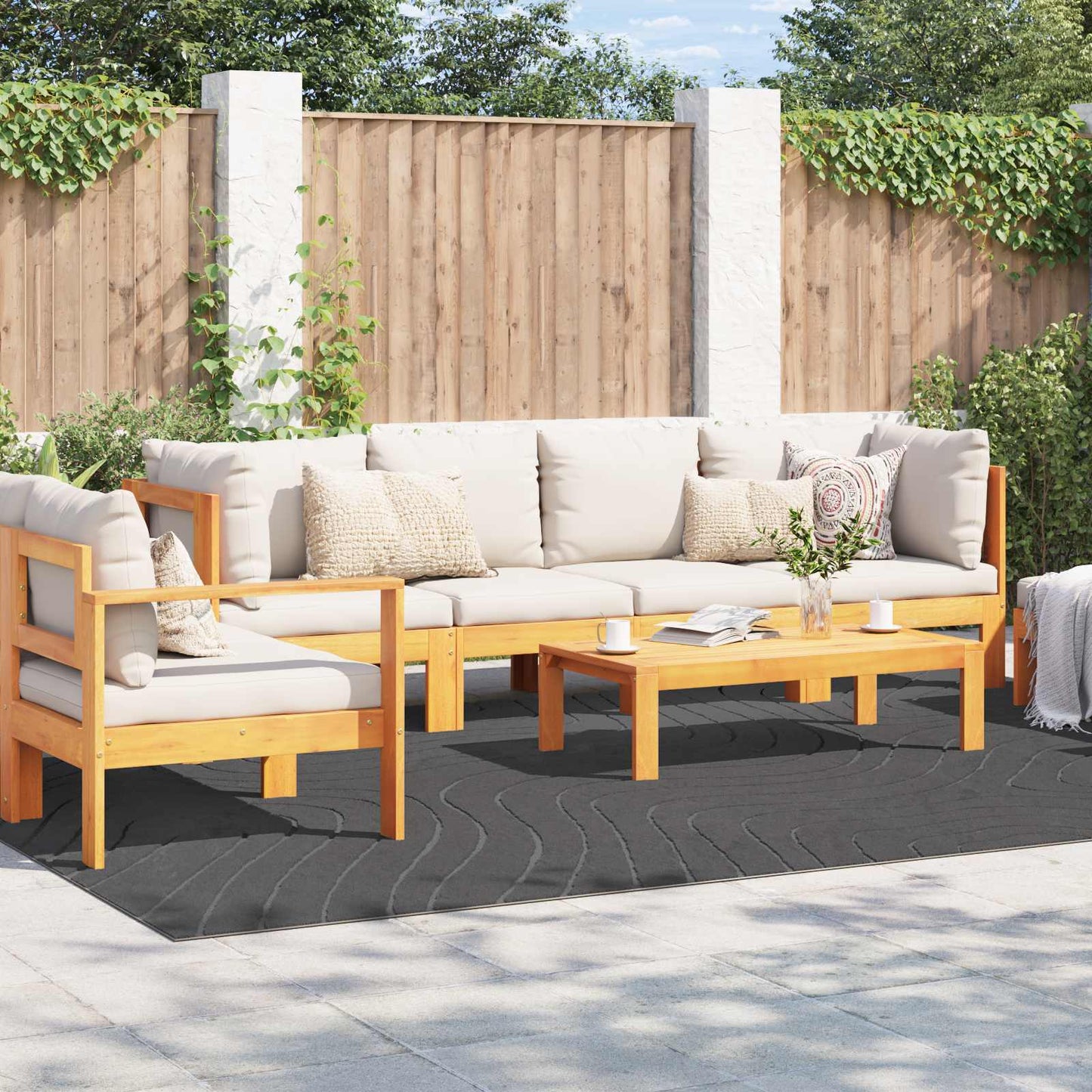 Områdetepper PALMERAS Antrasitt 280 x 200 cm Polyester