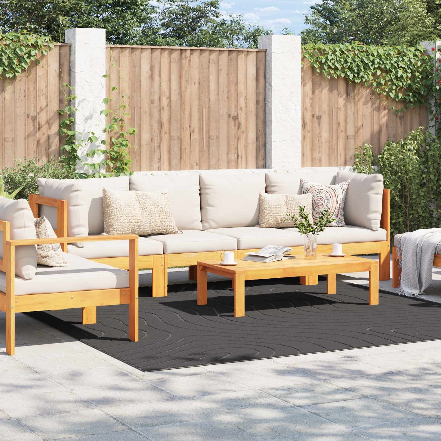 Områdetepper Torget PALMERAS Antrasitt 240 x 240 cm Polyester