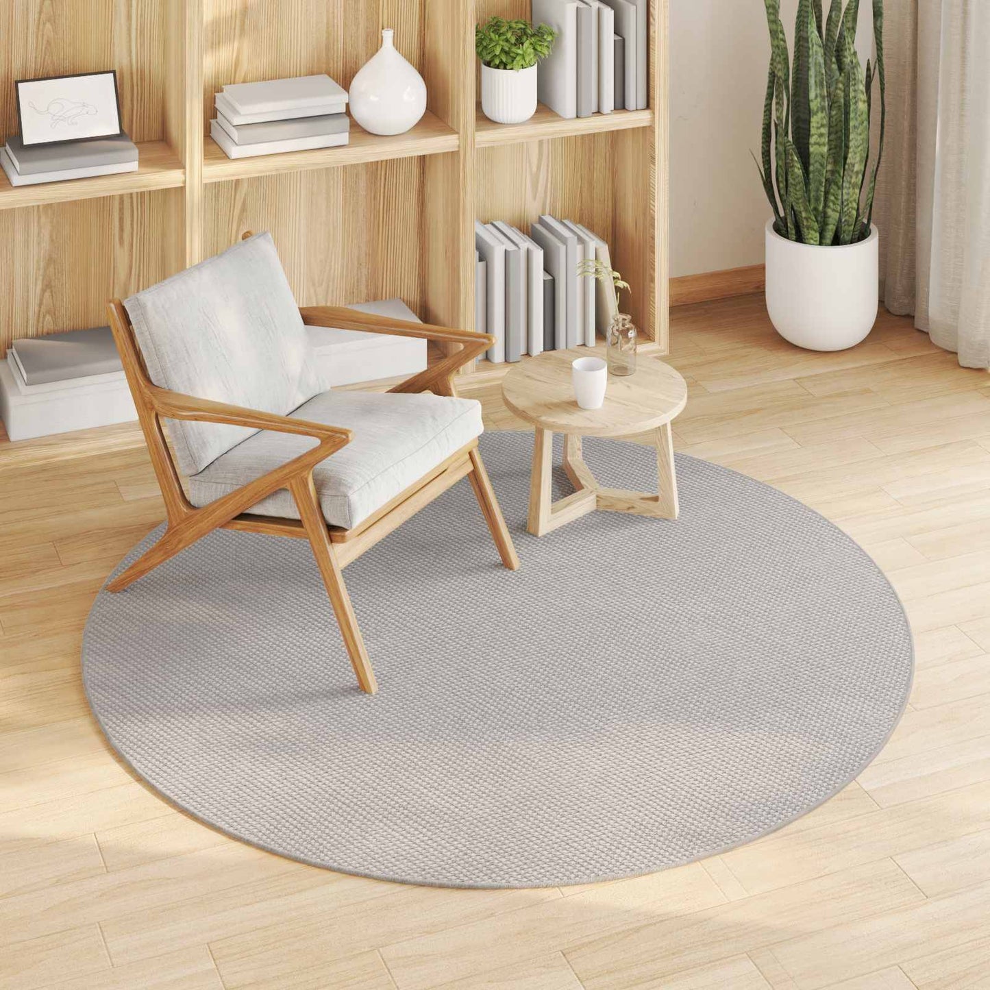 Områdetepper Rund LUGO Krem Ø 120 CM Polyester