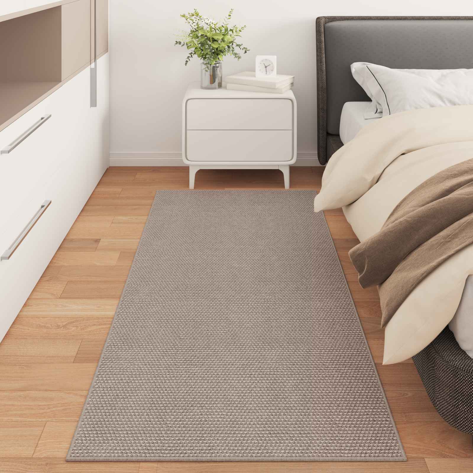 Områdetepper Rektangulær HUARTE Gråbrun 200 x 80 cm Polyester vidaXL