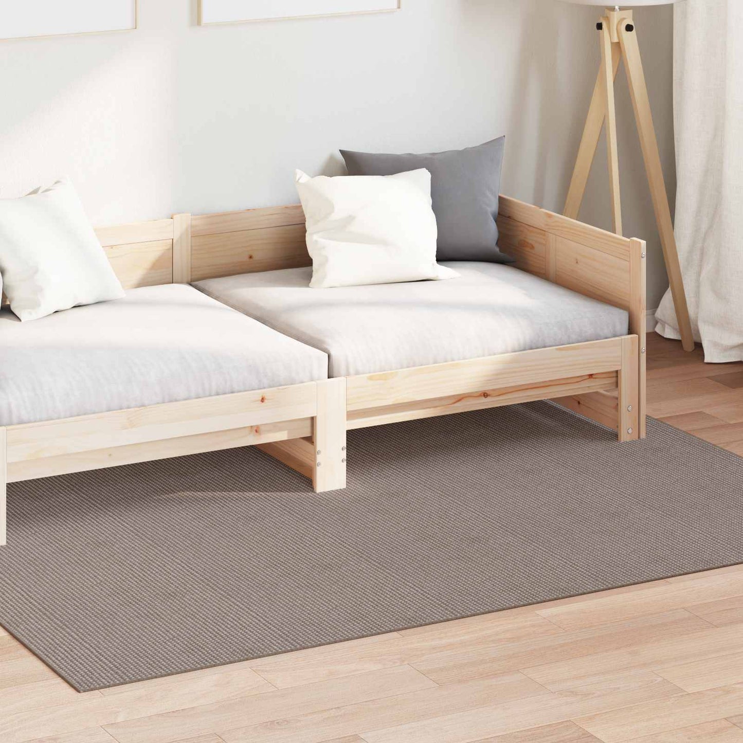 Områdetepper Rektangulær HUARTE Gråbrun 170 x 120 cm Polyester vidaXL