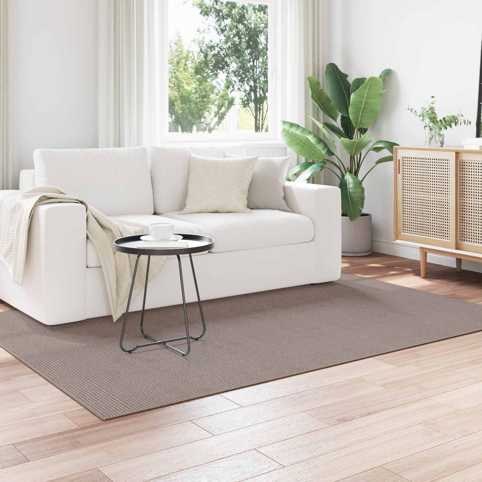 Områdetepper Rektangulær HUARTE Gråbrun 230 x 160 cm Polyester vidaXL