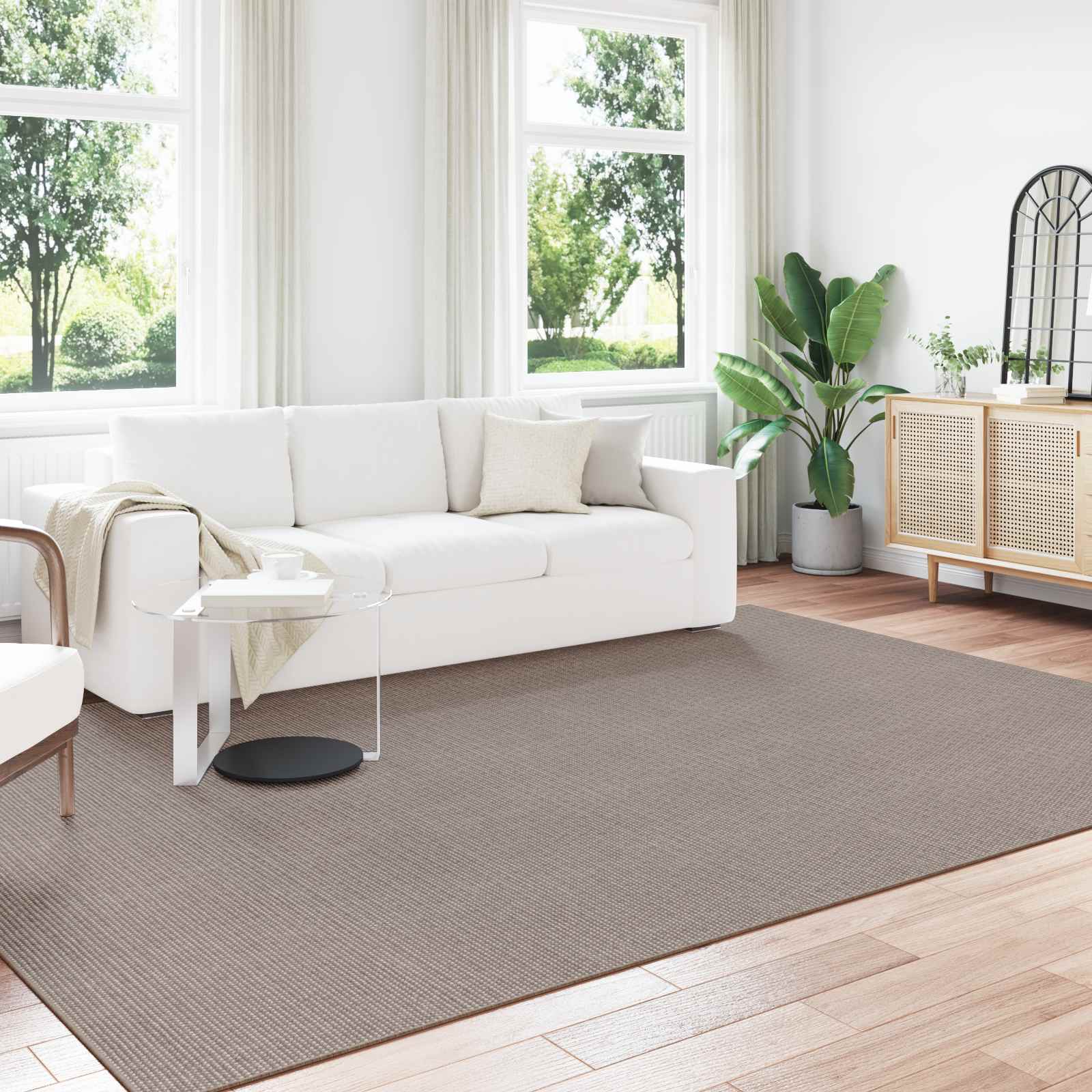 Områdetepper Rektangulær HUARTE Gråbrun 340 x 240 cm Polyester vidaXL