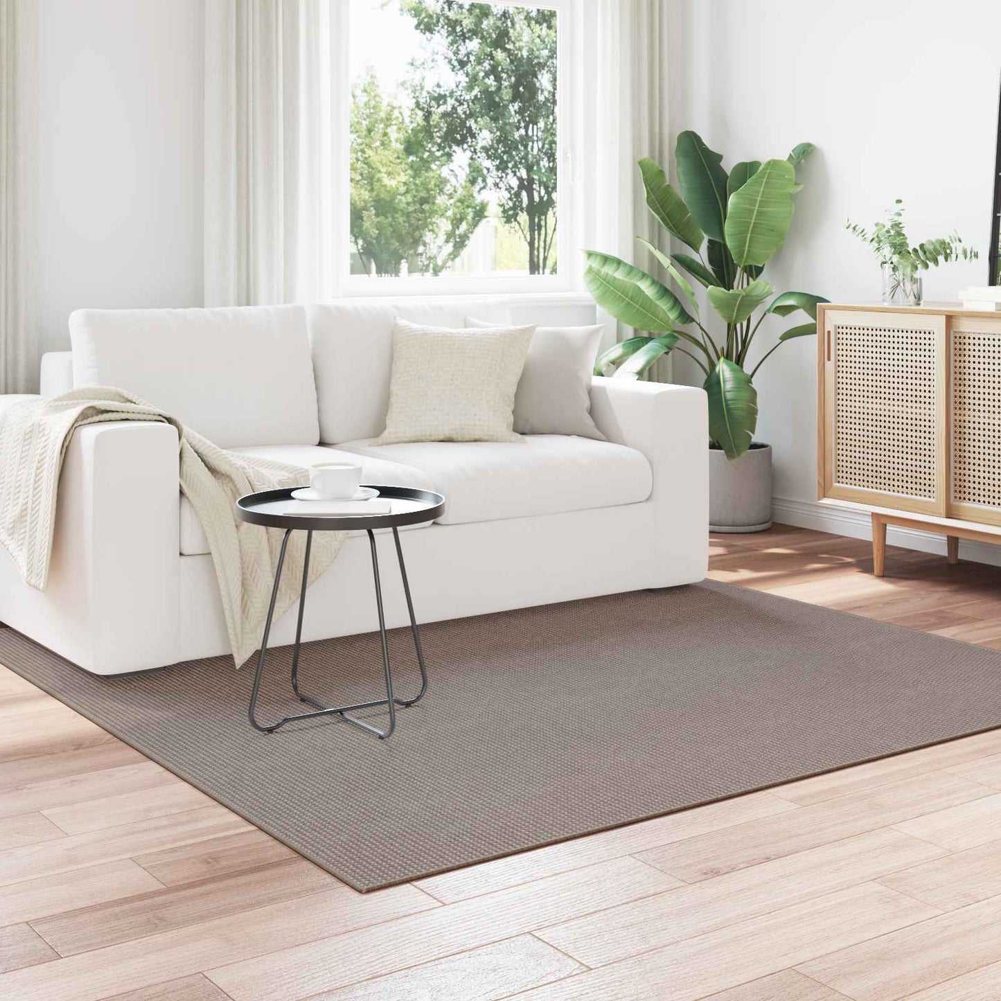 Områdetepper Torget HUARTE Gråbrun 200 x 200 cm Polyester vidaXL