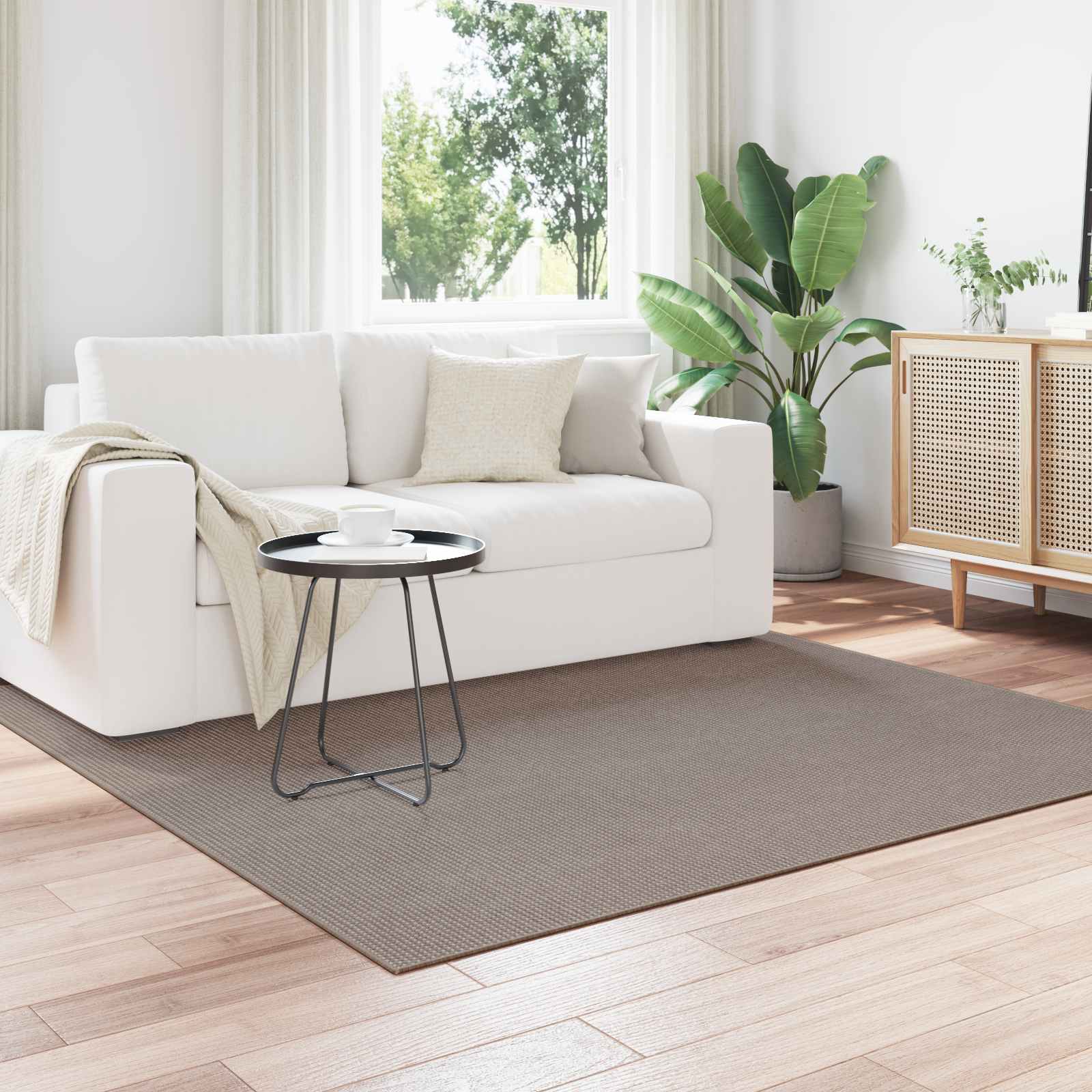 Områdetepper Torget HUARTE Gråbrun 200 x 200 cm Polyester vidaXL