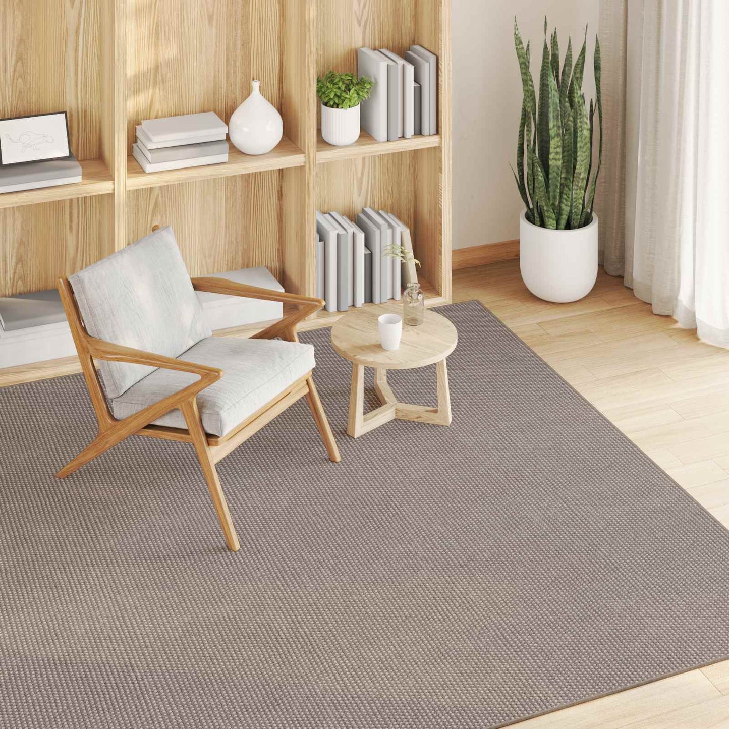Områdetepper Torget HUARTE Gråbrun 200 x 200 cm Polyester vidaXL