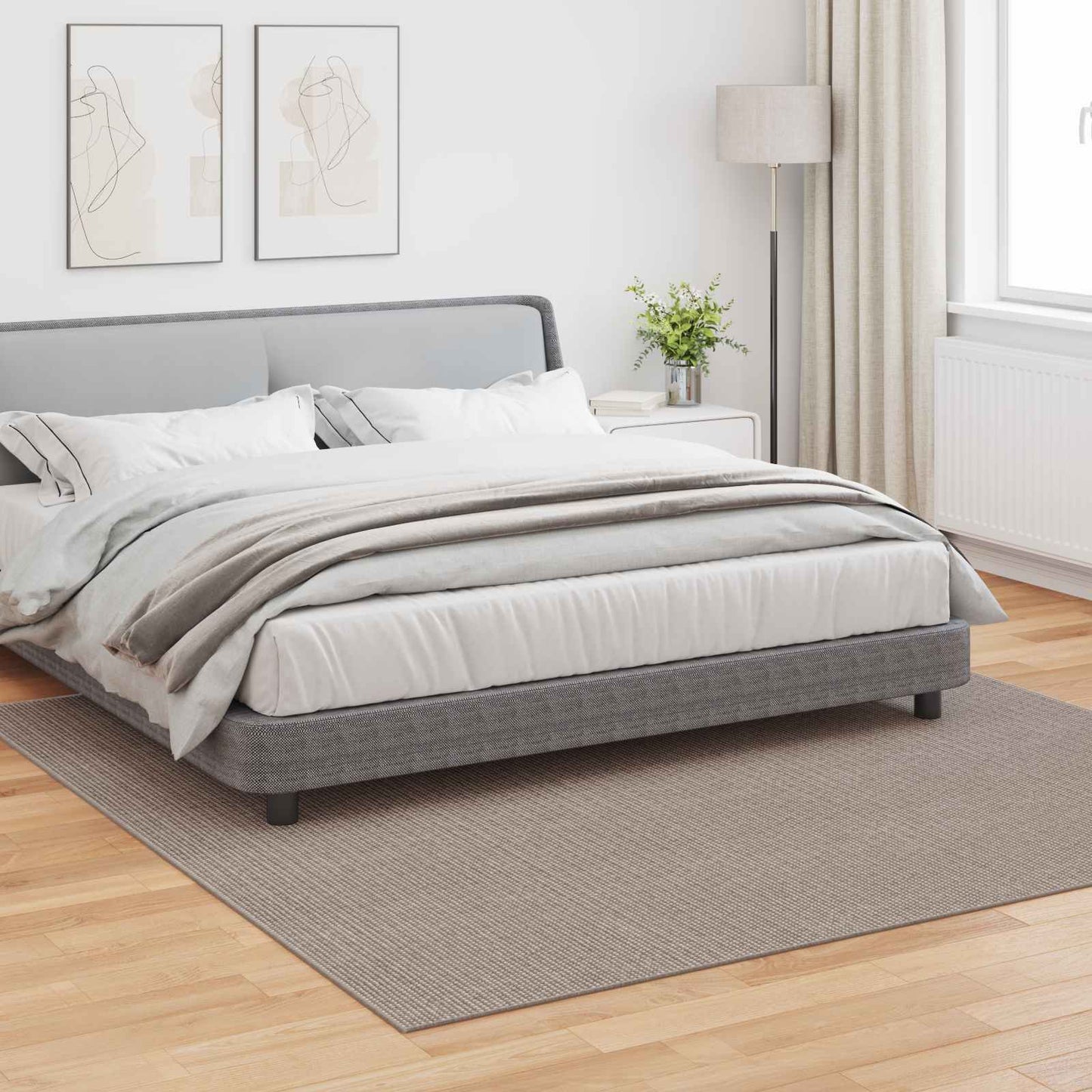 Områdetepper Torget HUARTE Gråbrun 240 x 240 cm Polyester vidaXL