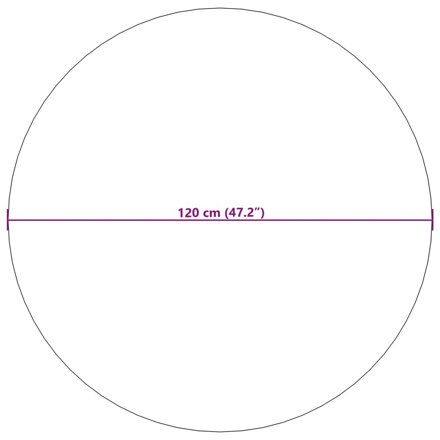 Områdetepper Rund HUARTE Gråbrun Ø 120 CM Polyester vidaXL