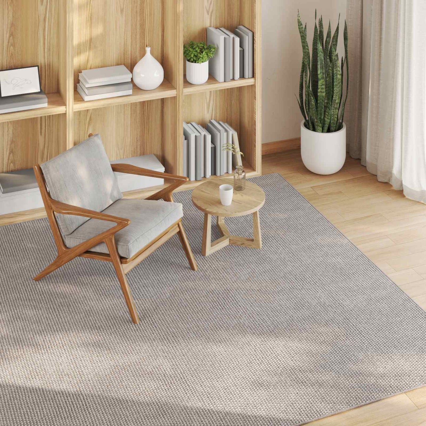Områdetepper Torget HUARTE Krem og Taupe 120 x 120 cm Polyester vidaXL