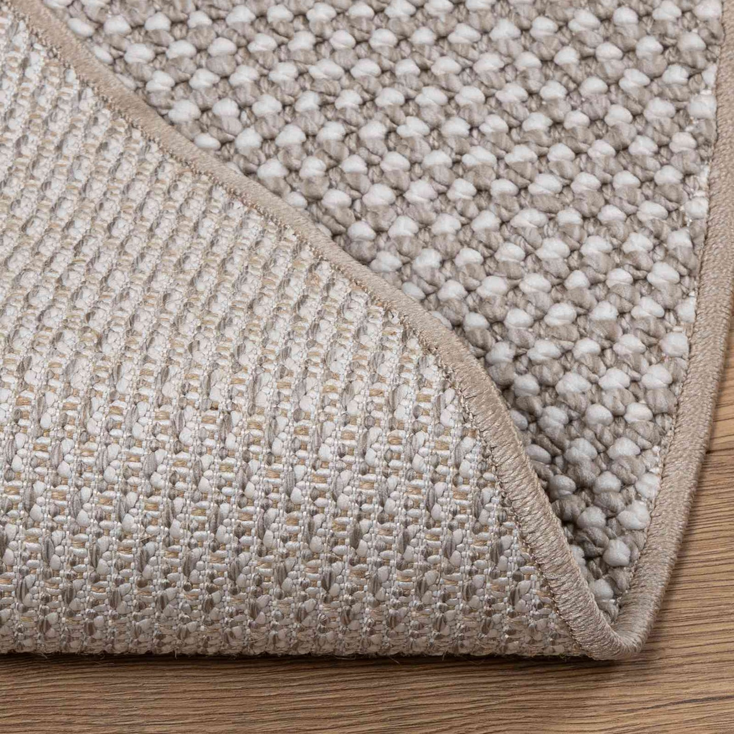 Områdetepper Rund LUGO Krem og Taupe Ø 120 CM Polyester