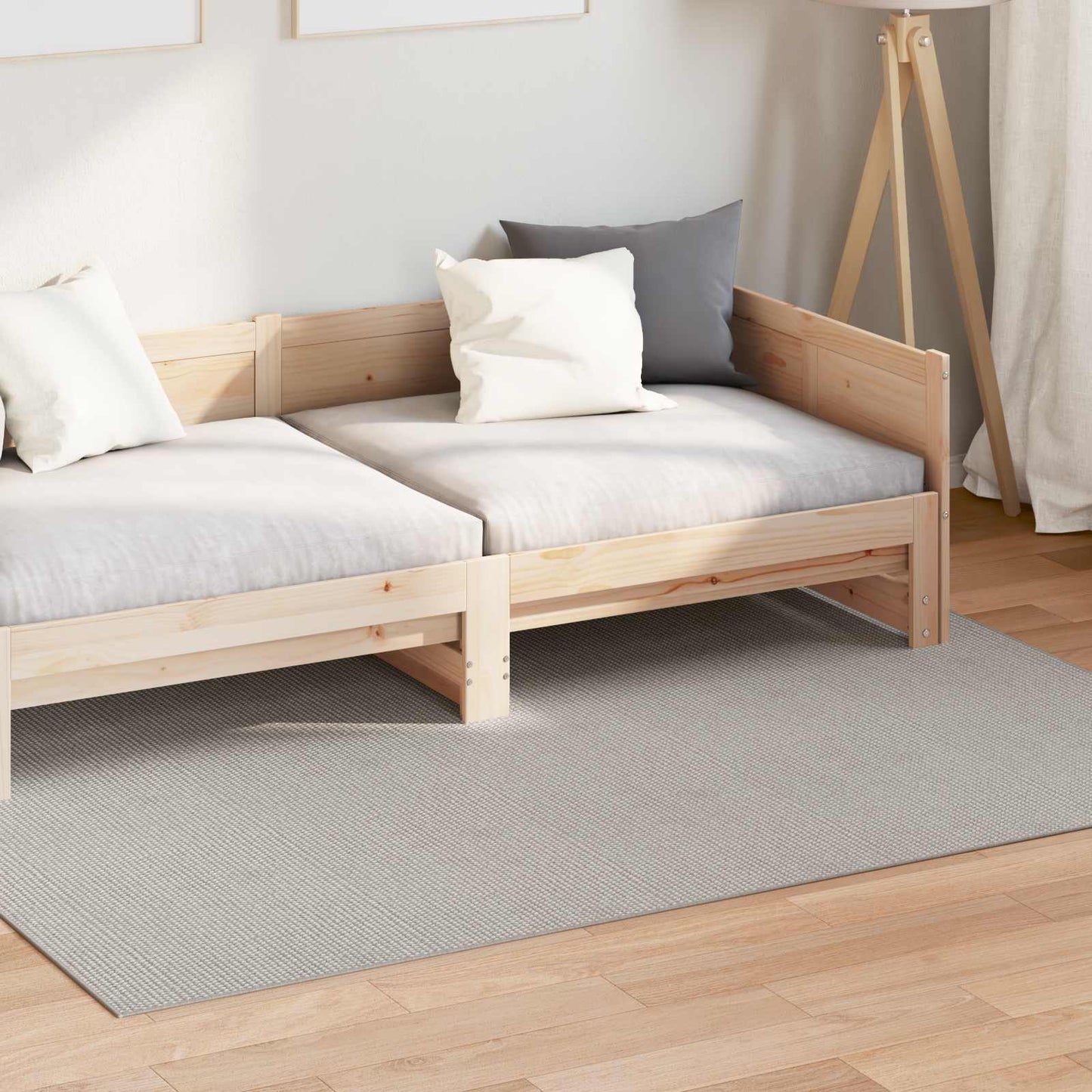 Områdetepper HUARTE Krem og Grå 170 x 120 cm Polyester vidaXL