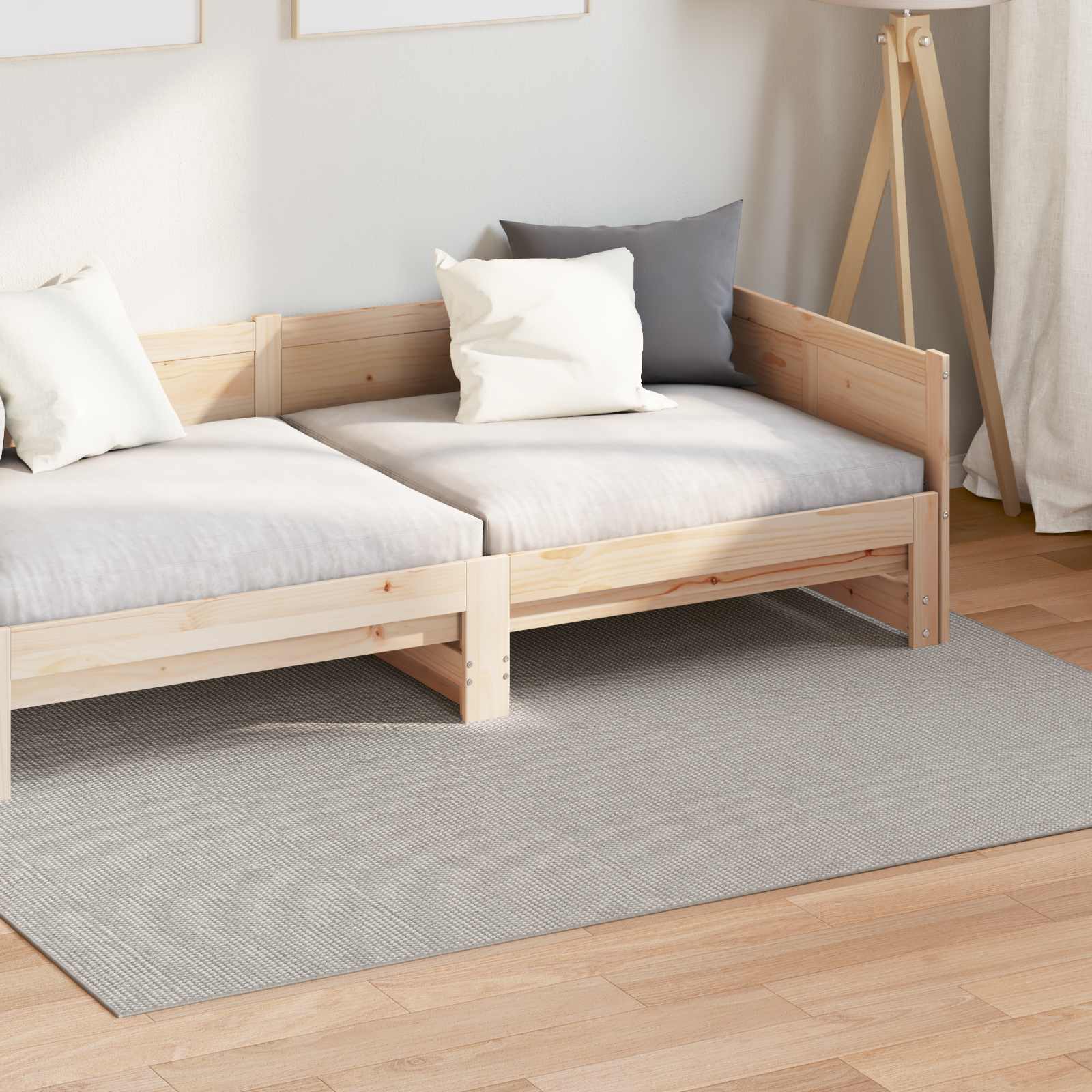 Områdetepper HUARTE Krem og Grå 170 x 120 cm Polyester vidaXL