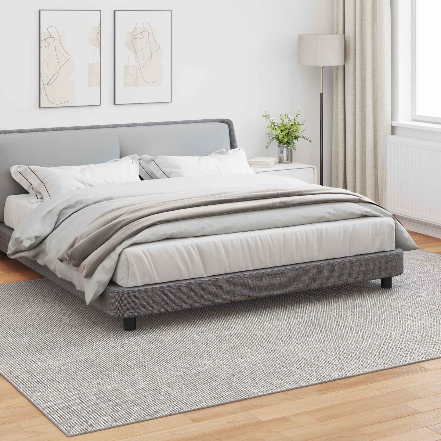 Områdetepper HUARTE Krem og Grå 340 x 240 cm Polyester vidaXL