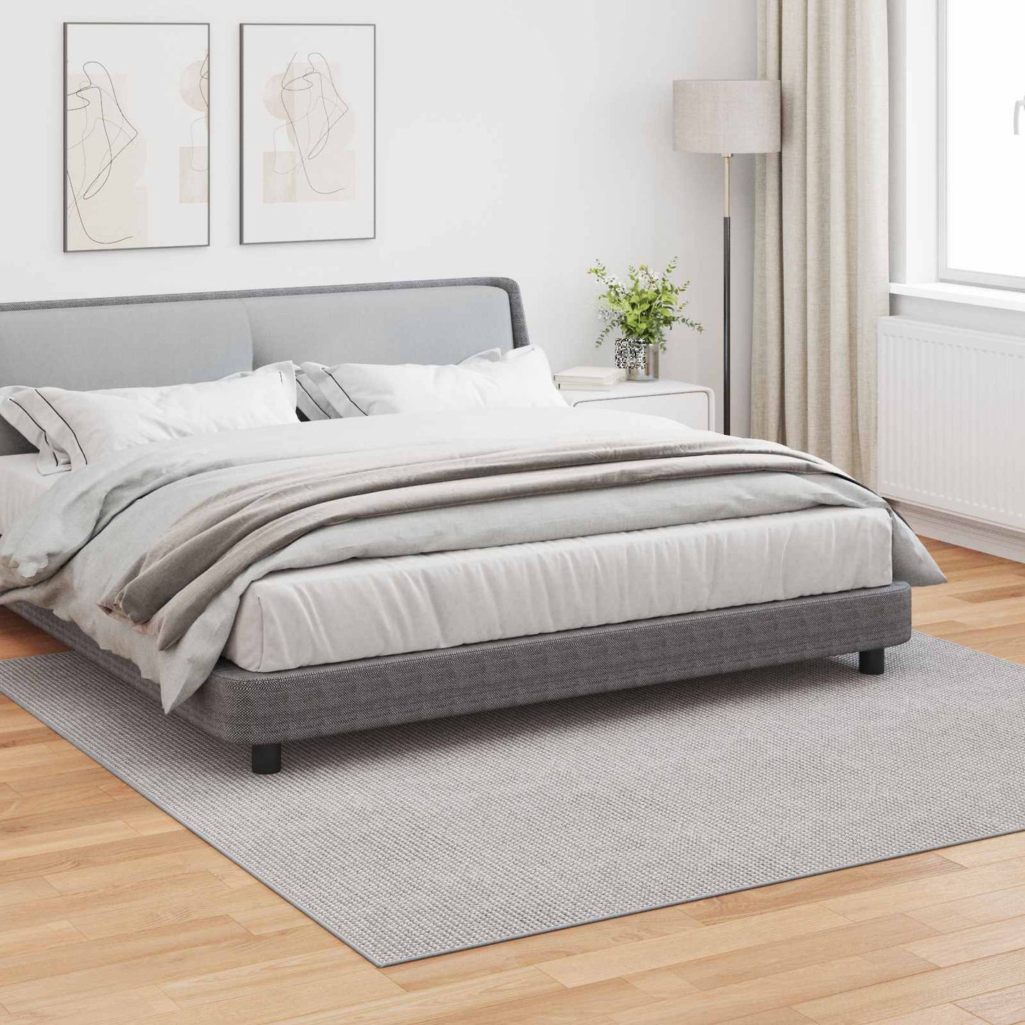 Områdetepper Torget HUARTE Krem og Grå 240 x 240 cm Polyester vidaXL