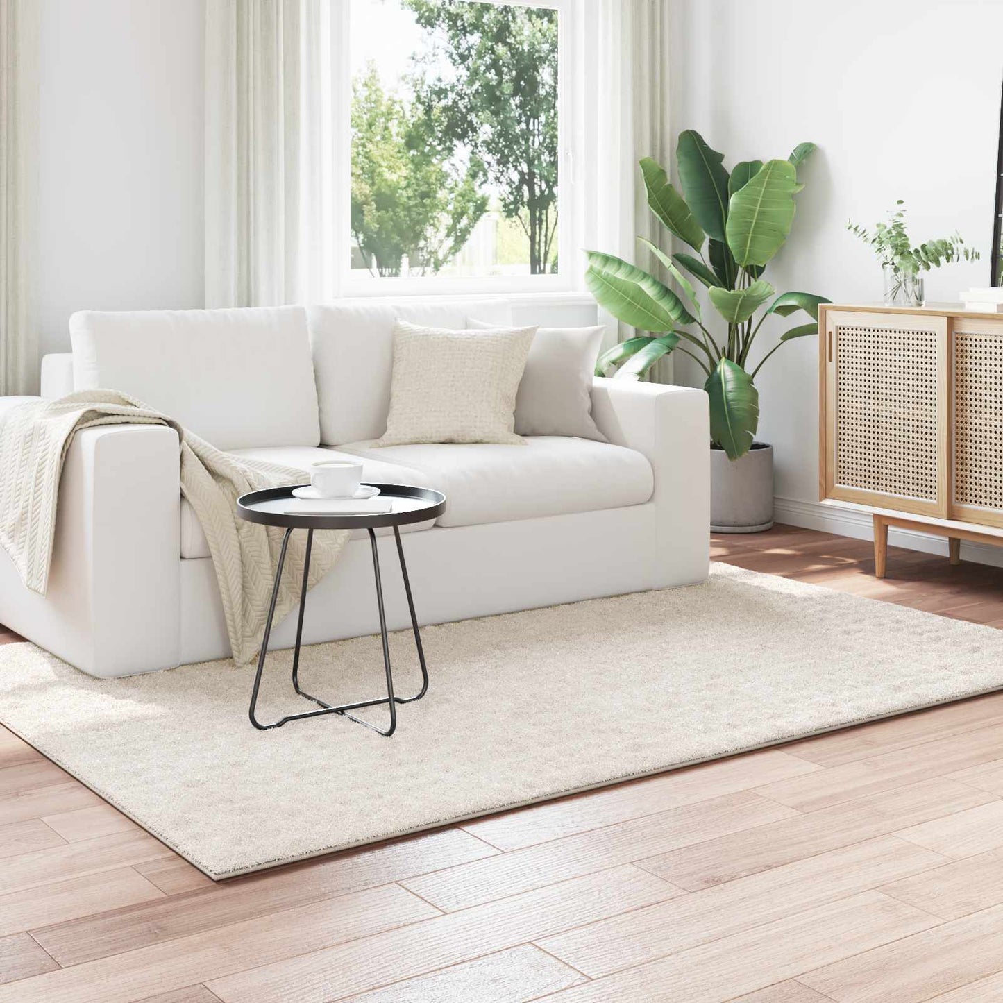 Områdetepper Rektangulær SIROLO Krem 200 x 140 cm Polyester