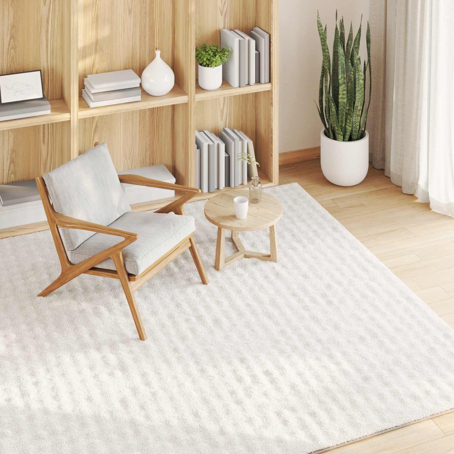 Områdetepper Torget SIROLO Krem 120 x 120 cm Polyester