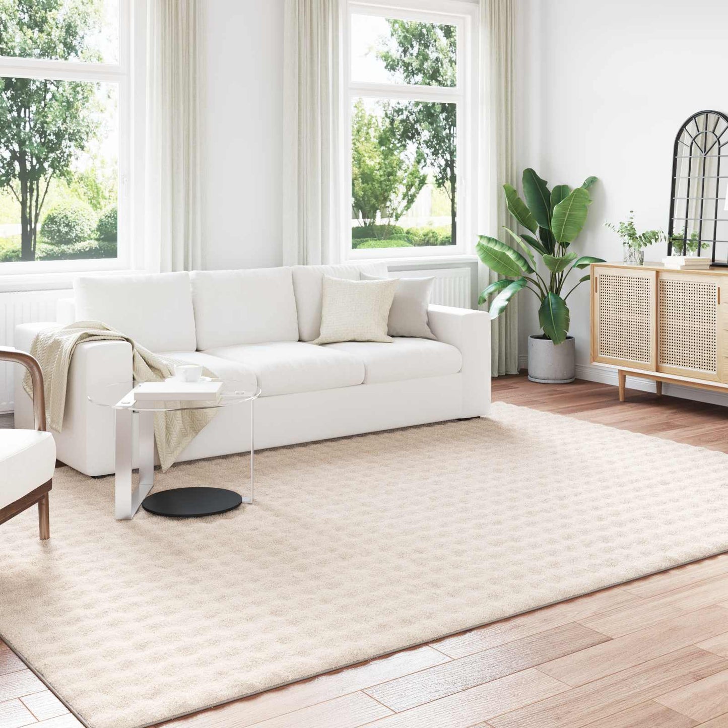 Områdetepper Rektangulær SIROLO Beige 340 x 240 cm Polyester