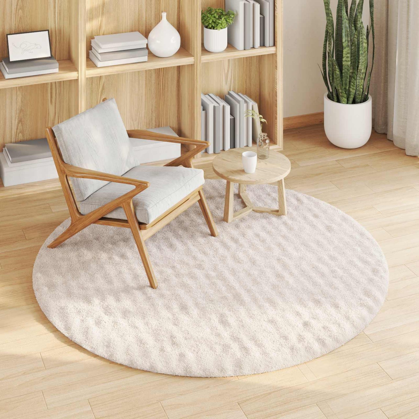 Områdetepper Rund SIROLO Beige Ø 160 CM Polyester