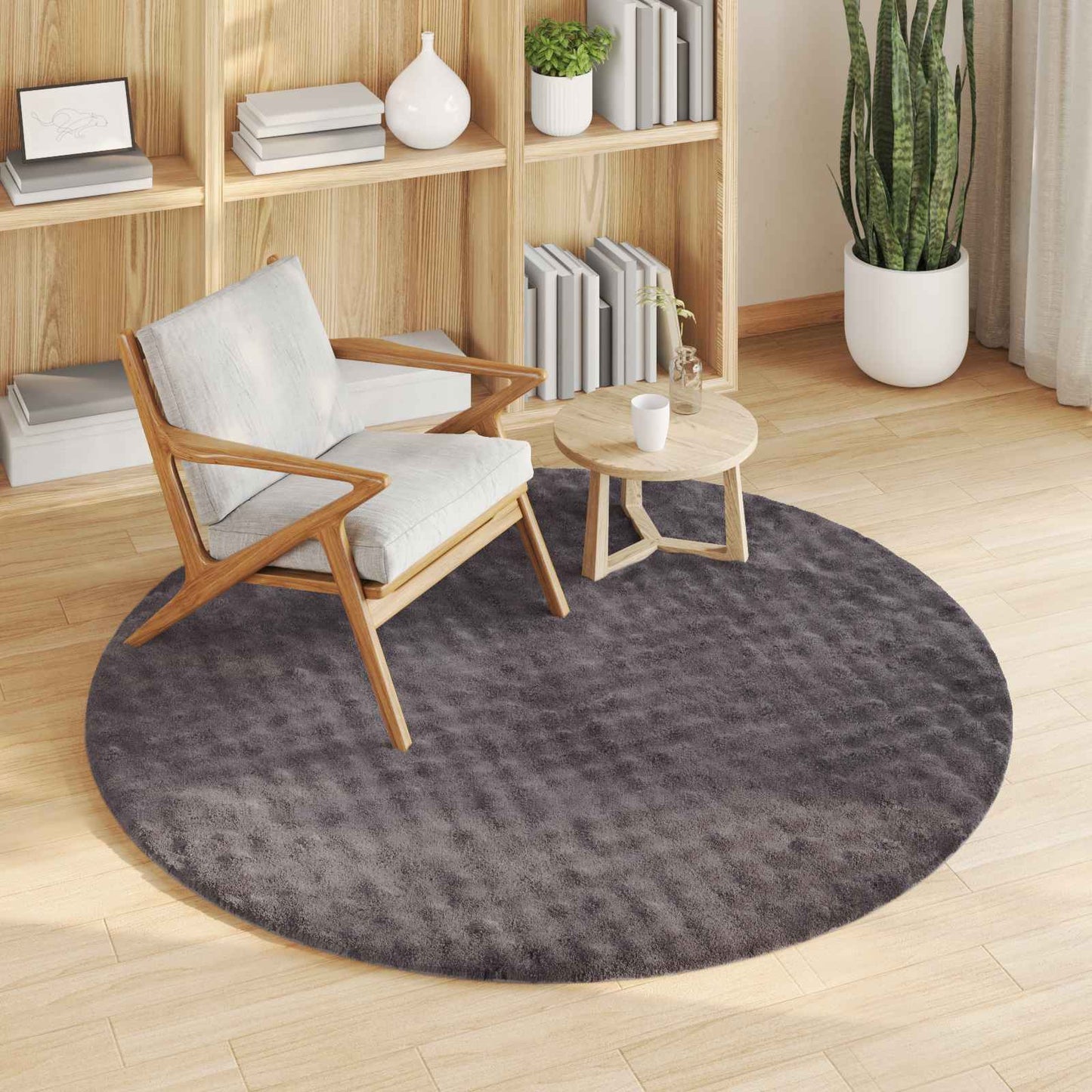 Områdetepper Rund SIROLO Antrasitt Ø 160 CM Polyester