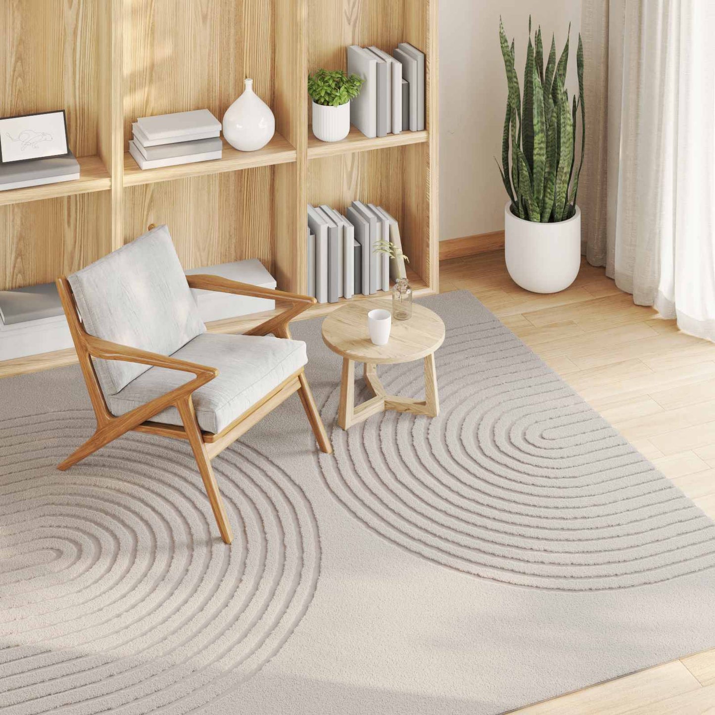 Områdetepper Torget GALATI Krem 120 x 120 cm Polyester