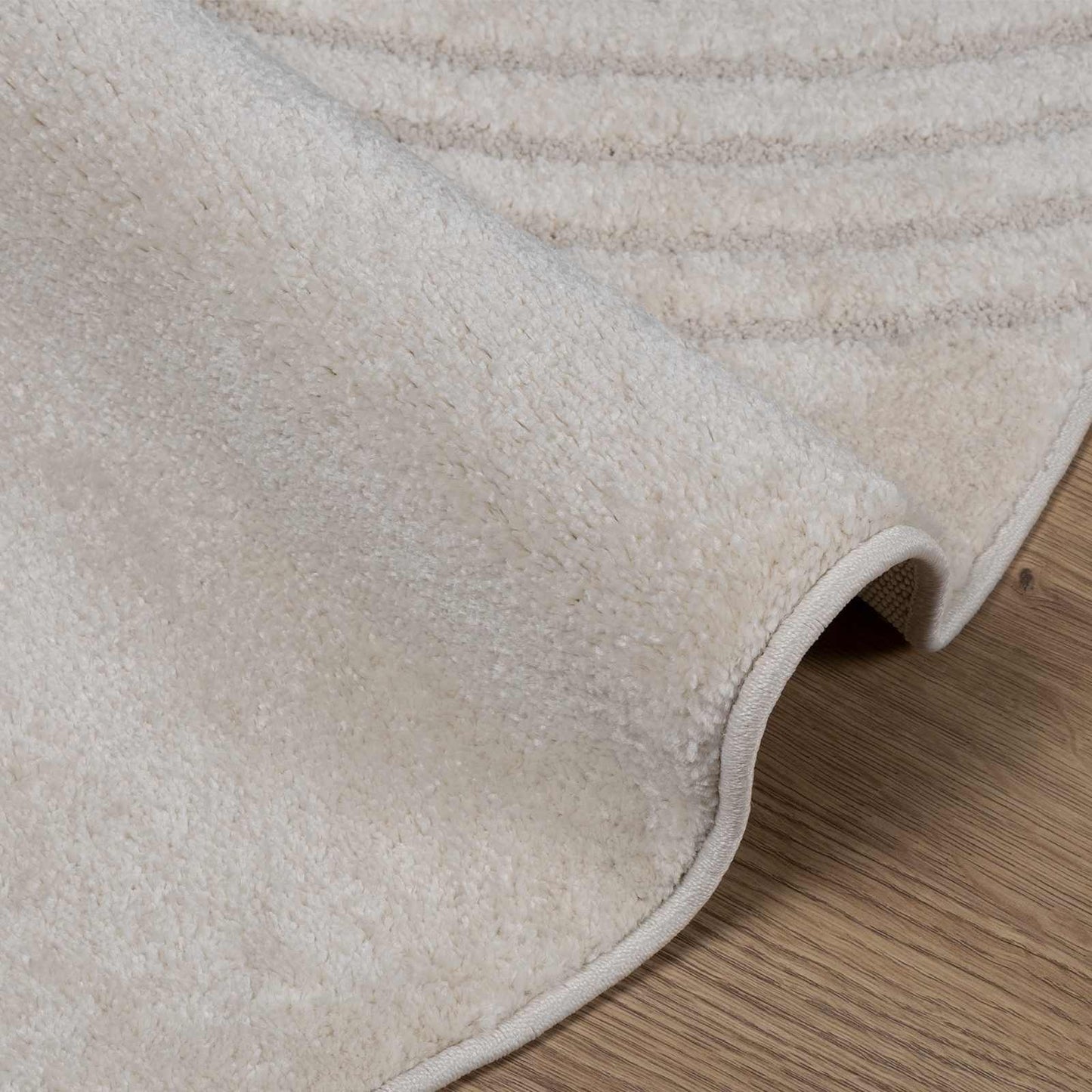 Områdetepper Rund GALATI Krem Ø 120 CM Polyester
