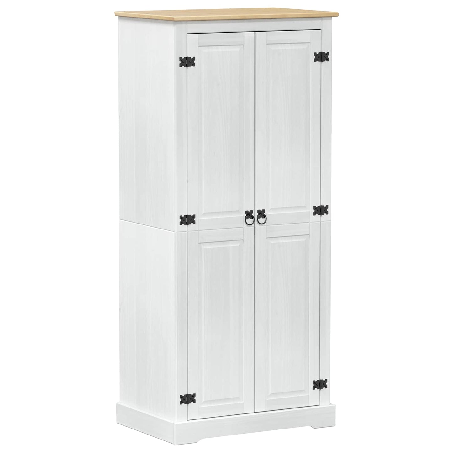 Garderober med hylle med dør Hvit 76 x 50 x 170 cm Massiv furu