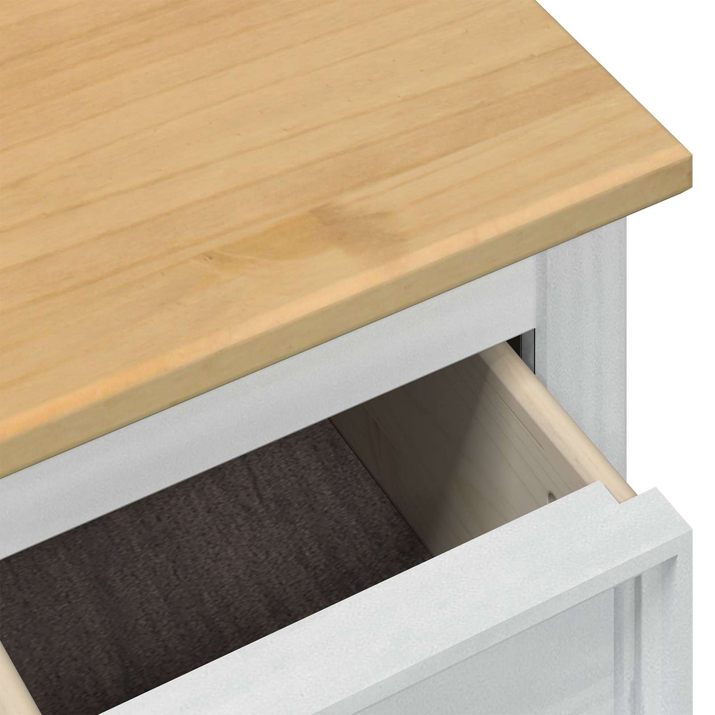 storage box med skuff Hvit 90 x 78 x 45 cm Massiv furu