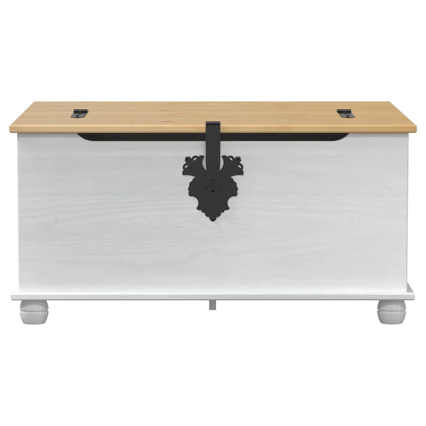 storage box med skuff Hvit 90 x 78 x 45 cm Massiv furu