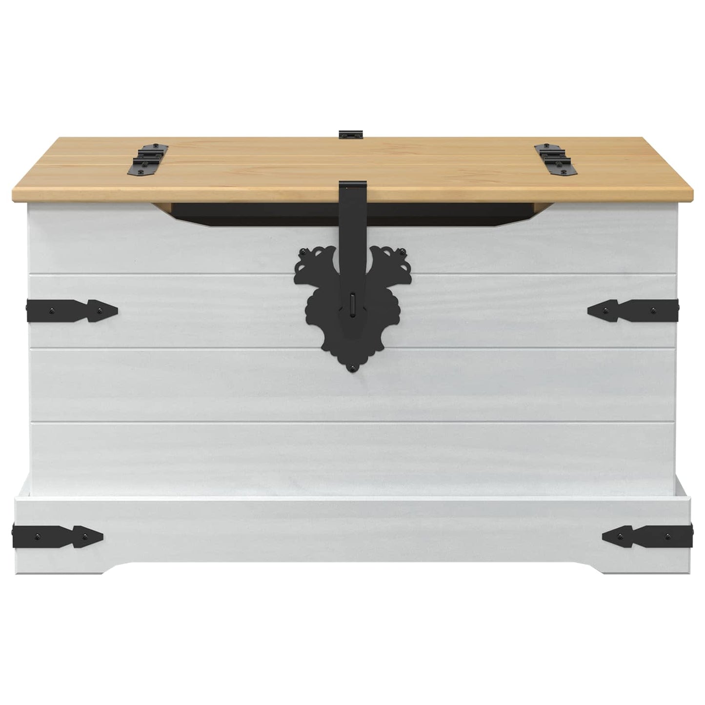 storage box med hylle Hvit 78 x 78 x 45 cm Massiv furu