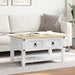 Kaffebord med skuff Hvit 85 x 50 x 45 cm Massiv furu