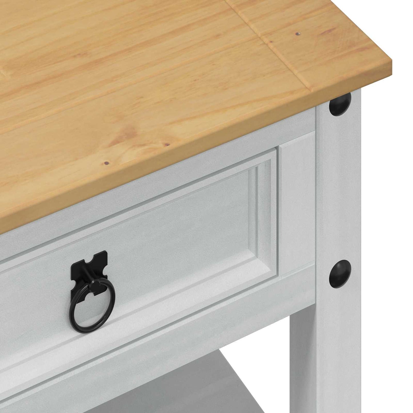 Kaffebord med skuff Hvit 100 x 48 x 45 cm Heltre furu