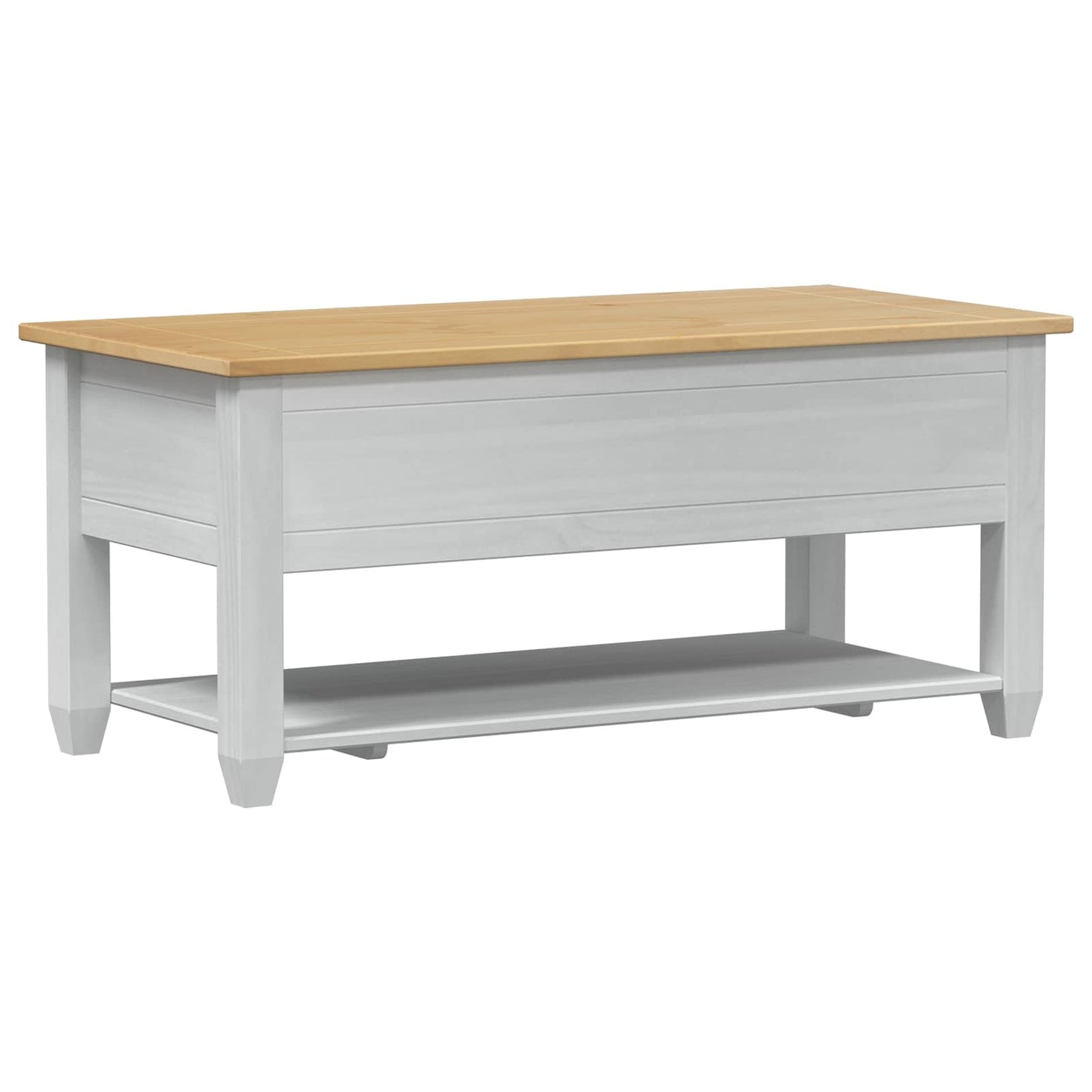 Kaffebord med skuff Hvit 100 x 48 x 45 cm Heltre furu