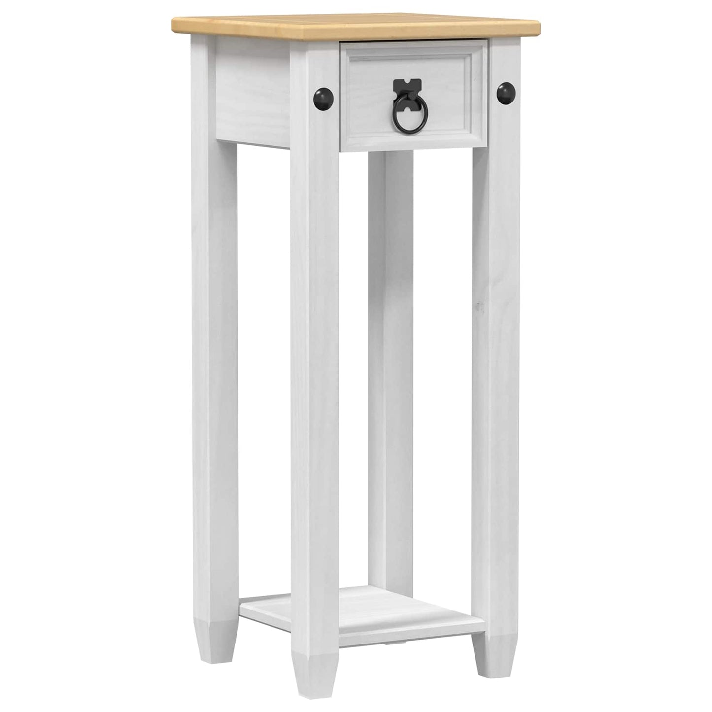 Planteholder Hvit 30 x 30 x 73 cm Massiv furu vidaXL