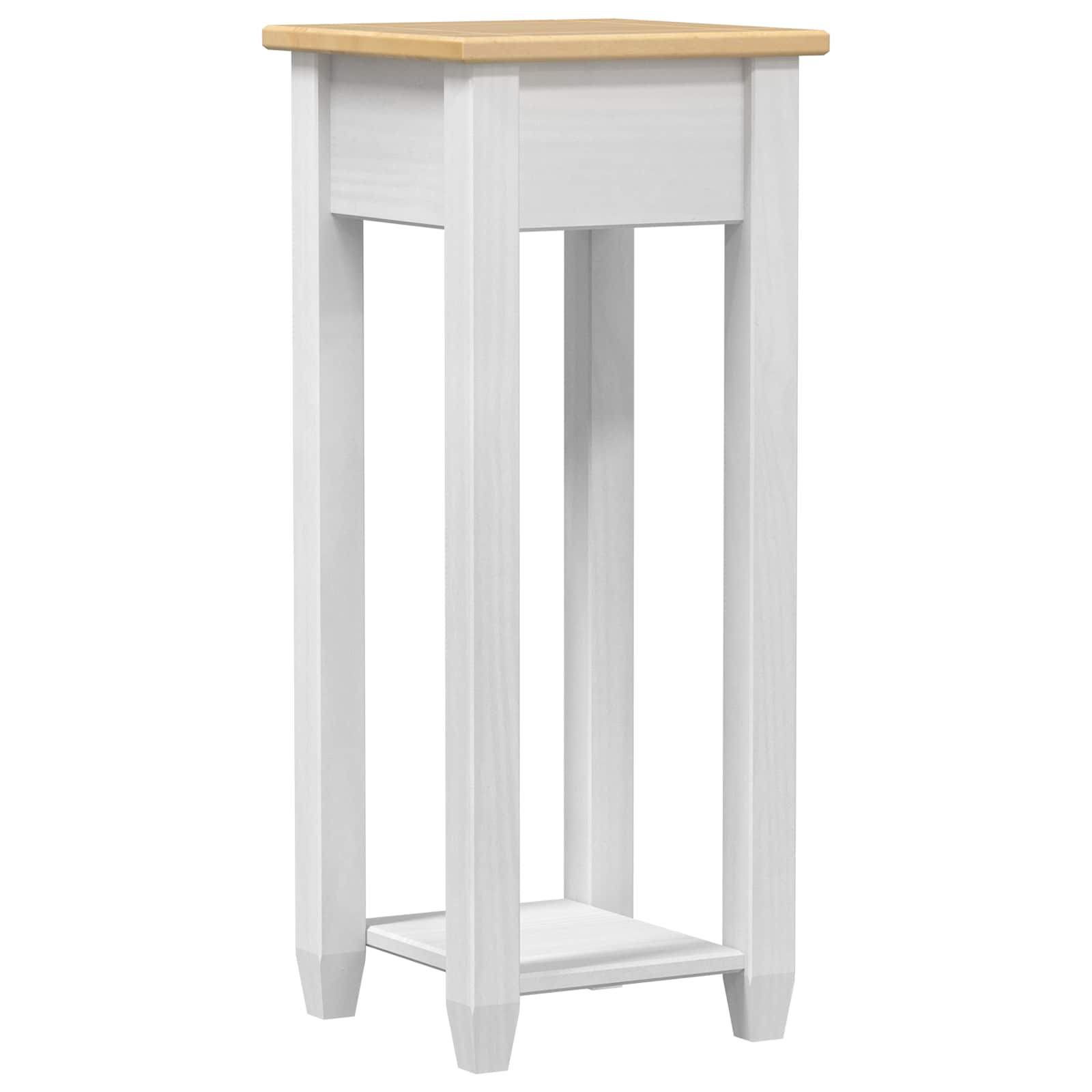 Planteholder Hvit 30 x 30 x 73 cm Massiv furu vidaXL