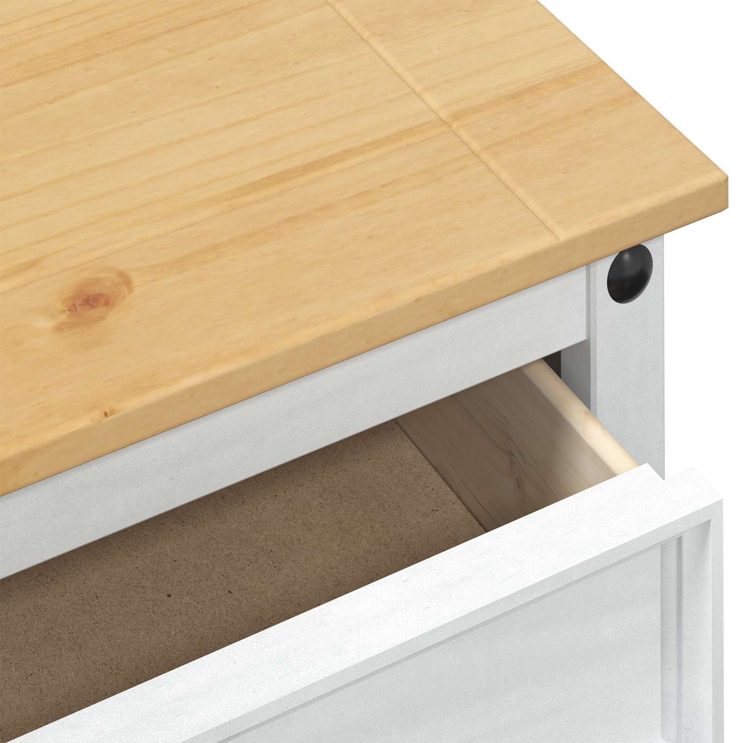 Konsollbord med skuff Hvit 73 x 35 x 73 cm Massiv furu