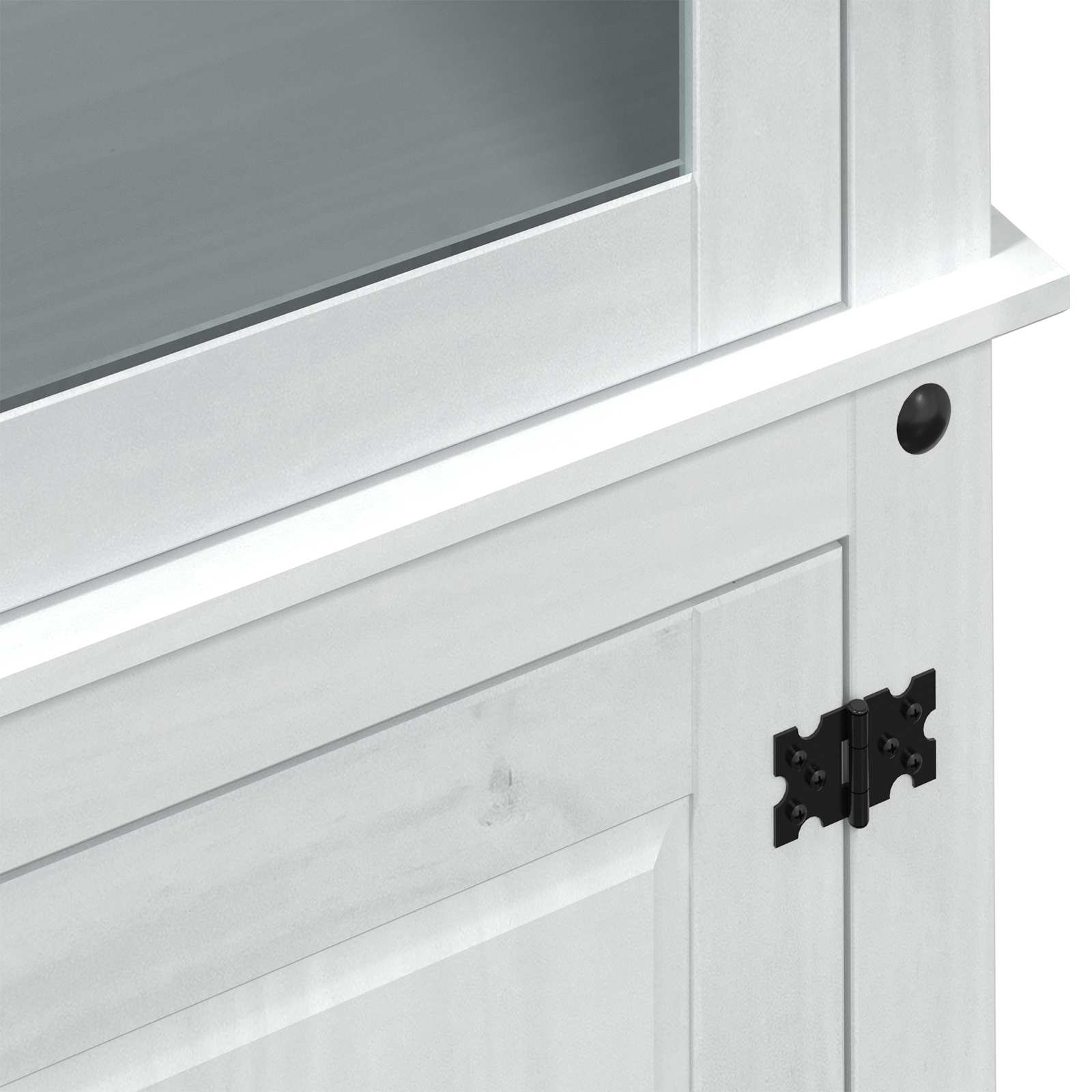 Visningsskap Hvit 103.5 x 42 x 180 cm Massiv furu vidaXL