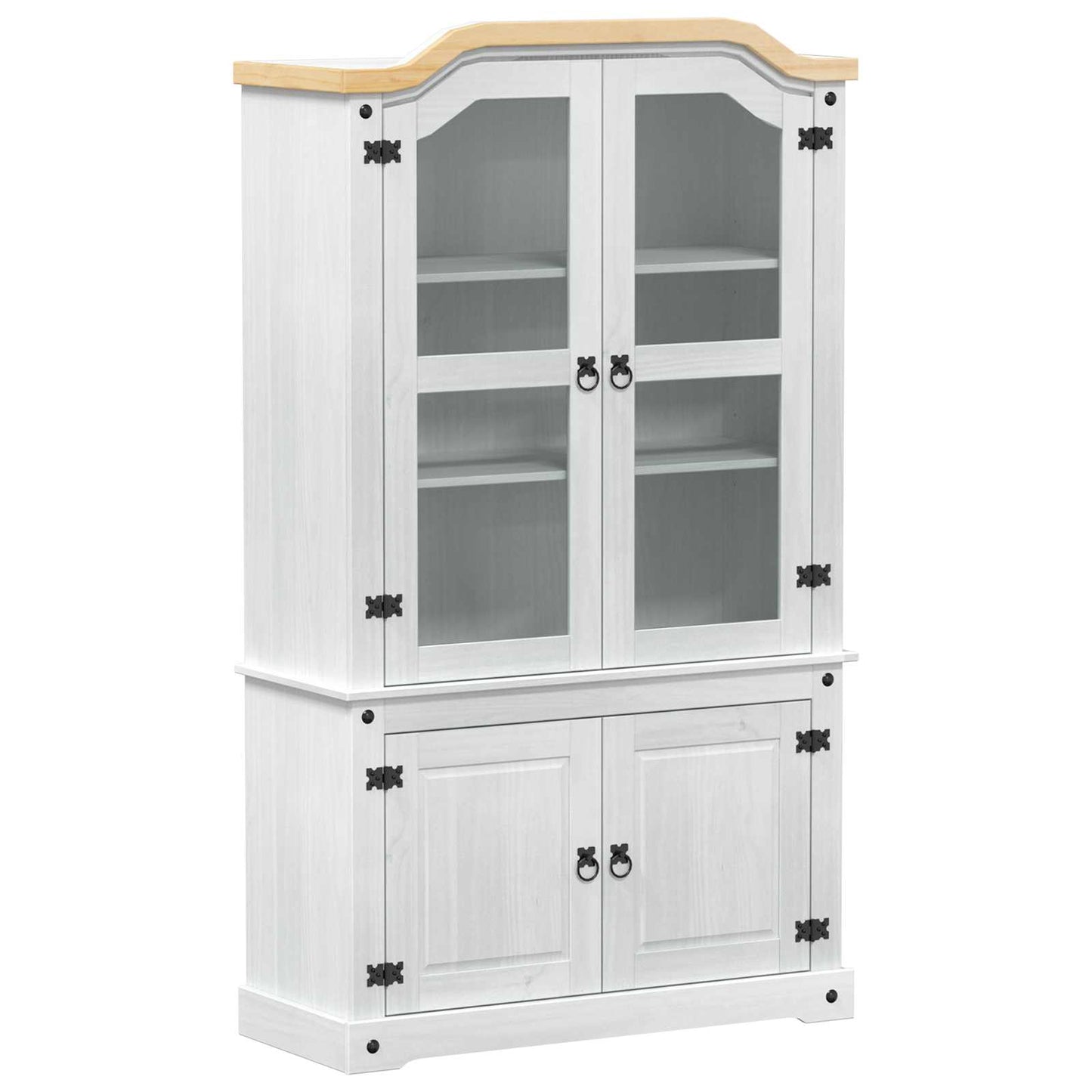 Visningsskap Hvit 103.5 x 42 x 180 cm Massiv furu vidaXL