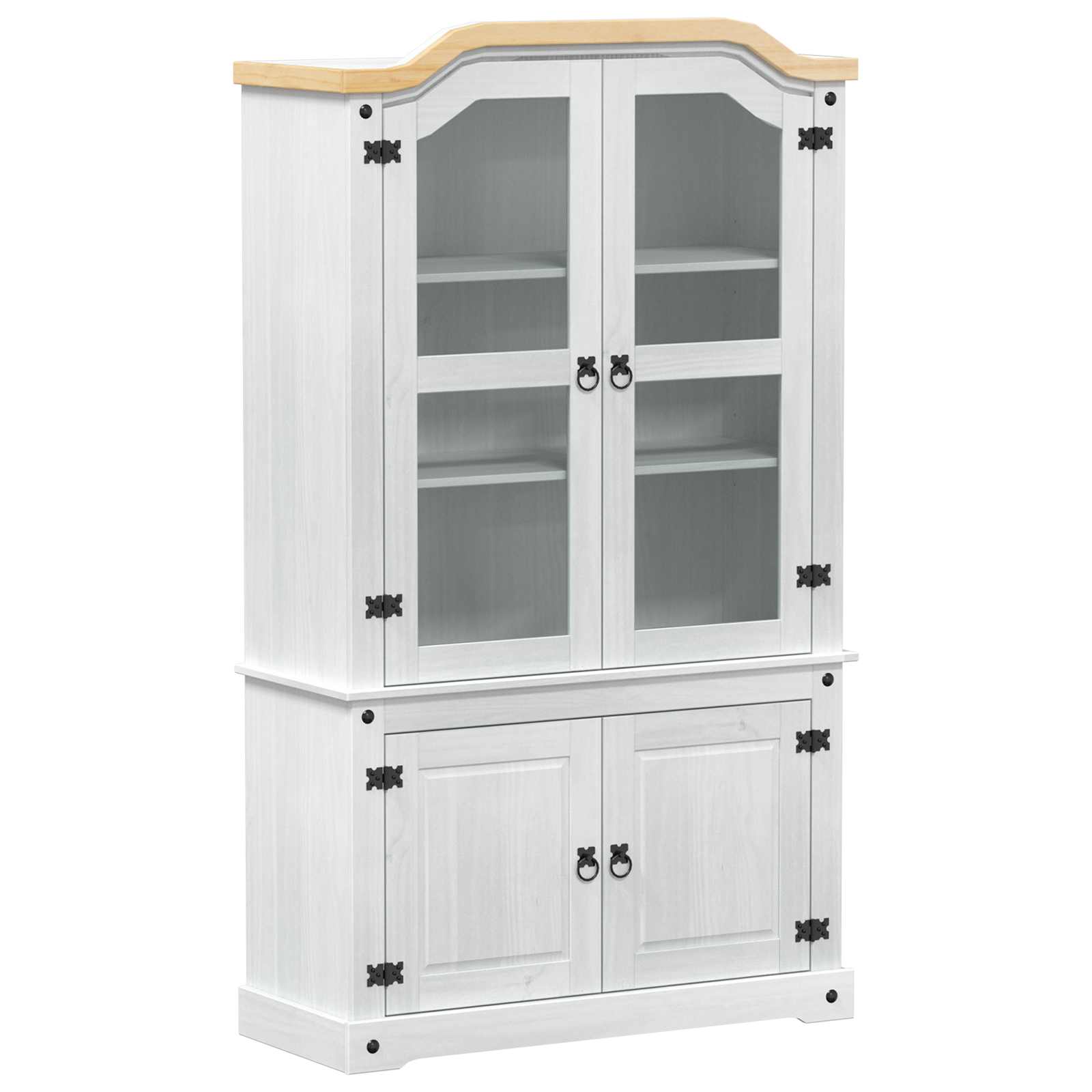 Visningsskap Hvit 103.5 x 42 x 180 cm Massiv furu vidaXL