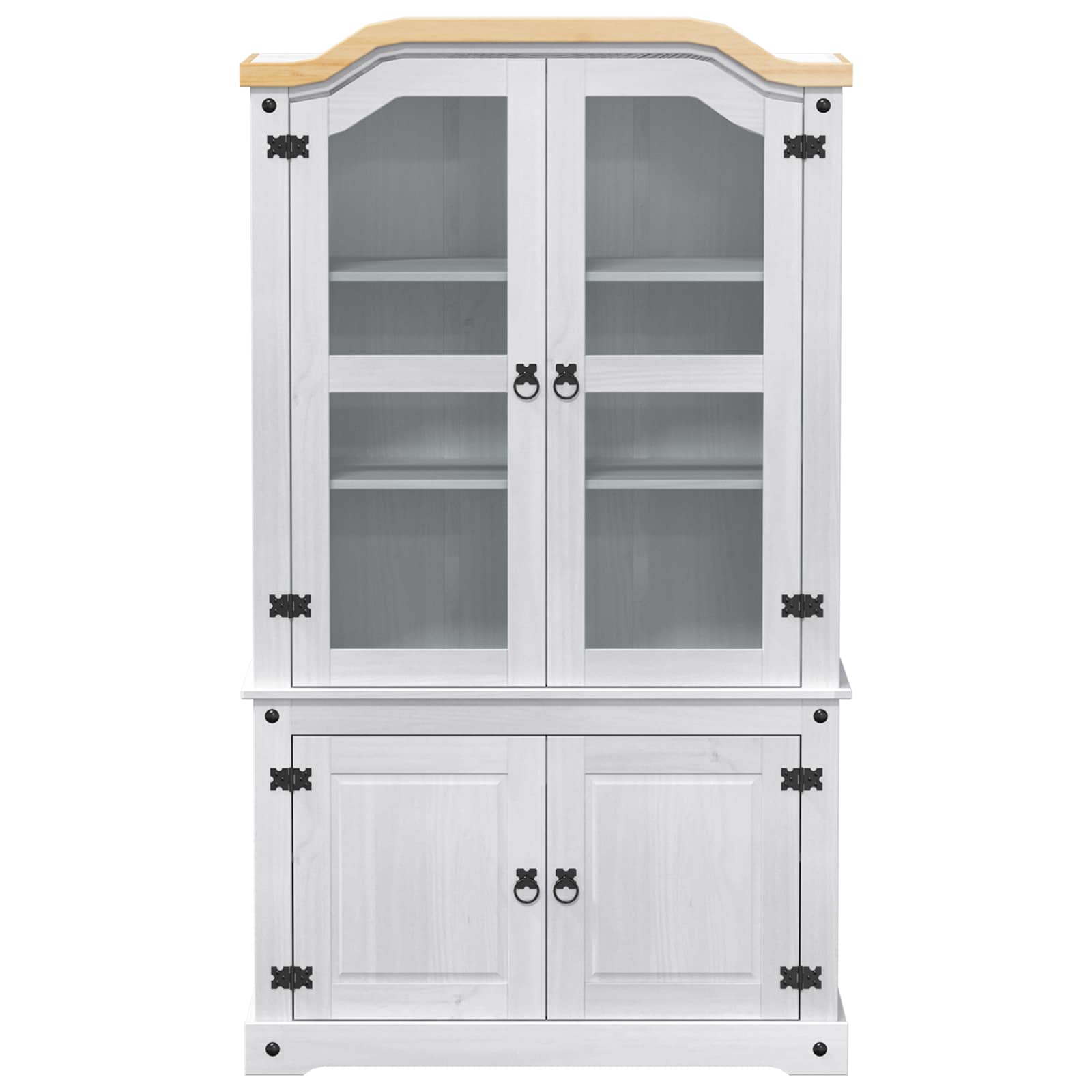 Visningsskap Hvit 103.5 x 42 x 180 cm Massiv furu vidaXL
