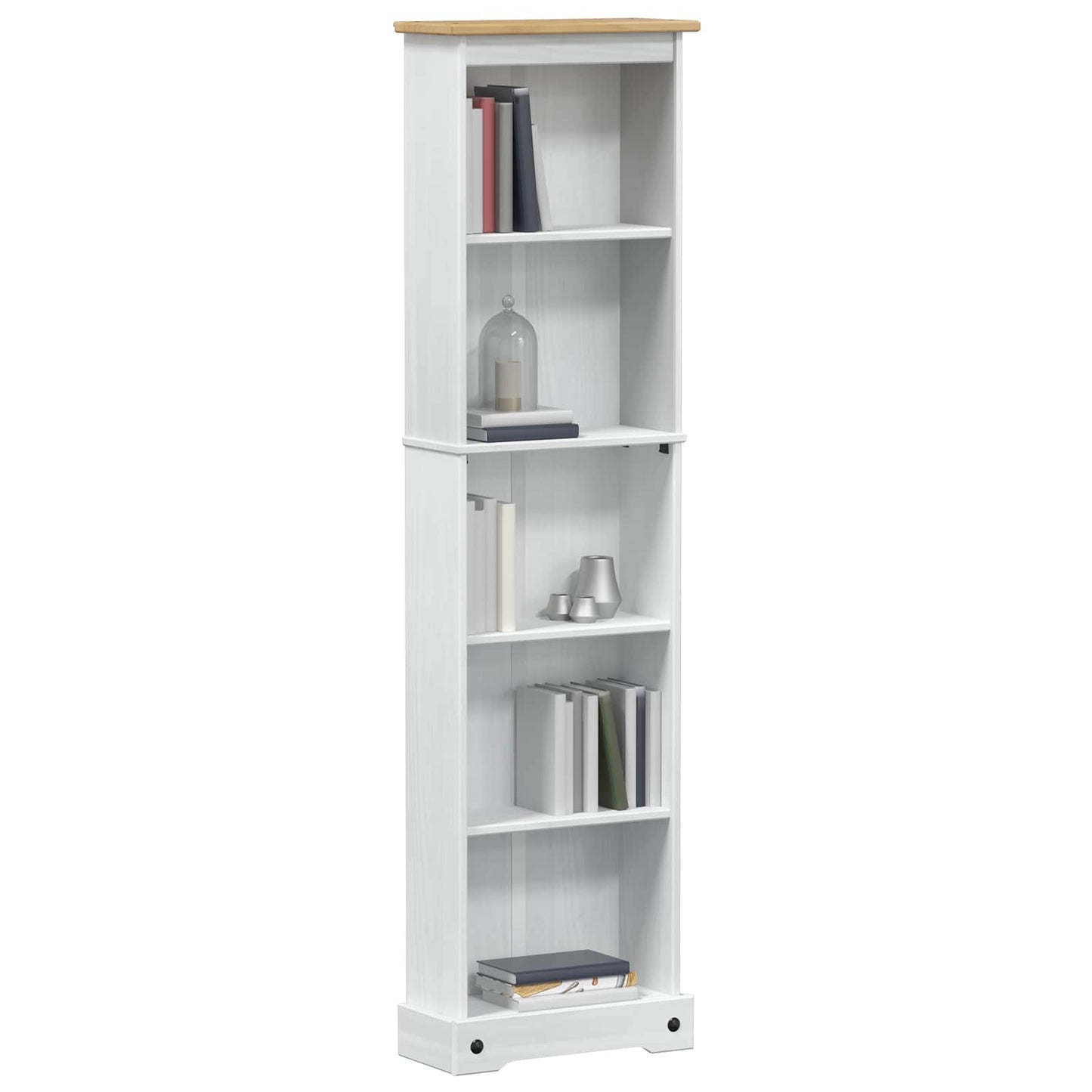 Bokhylle Hvit 46 x 20 x 170 cm Massiv furu