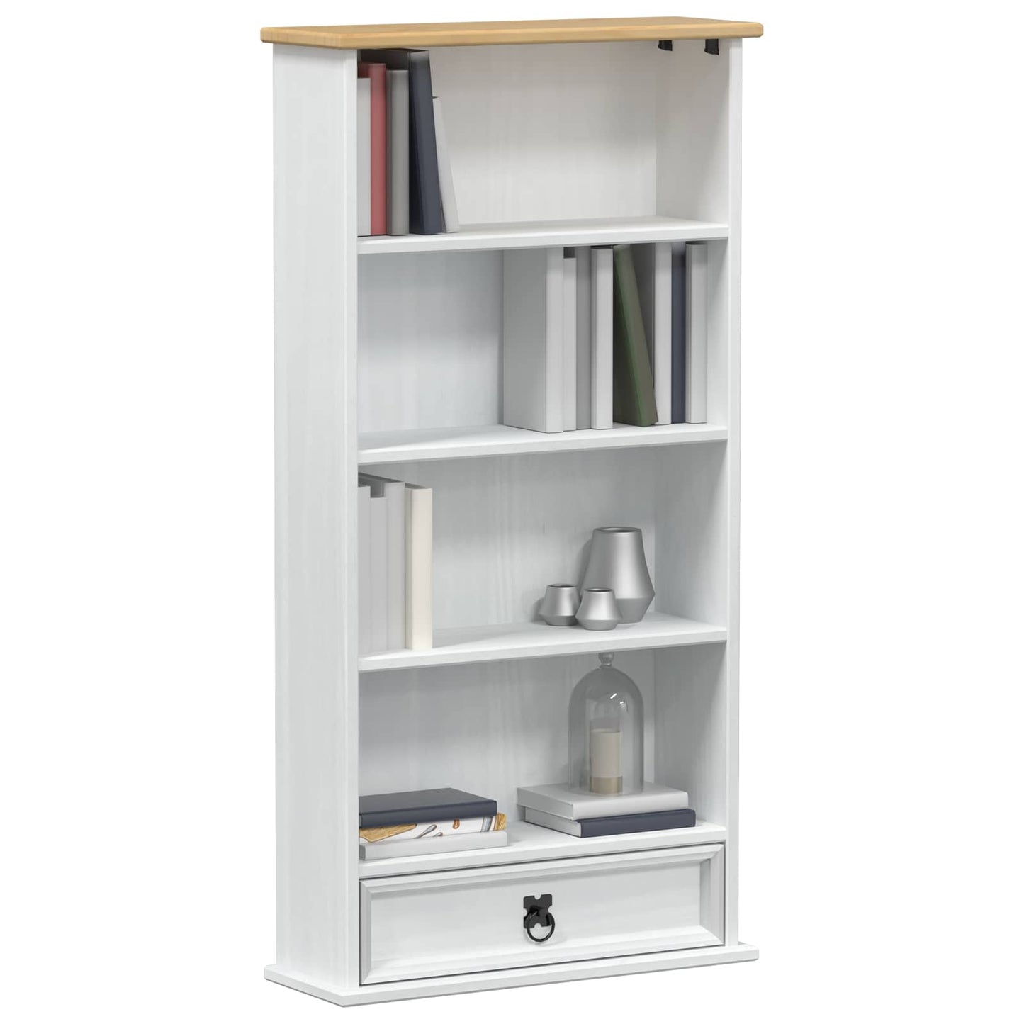 CD skap Hvit 52 x 17.5 x 103 cm Massiv furu