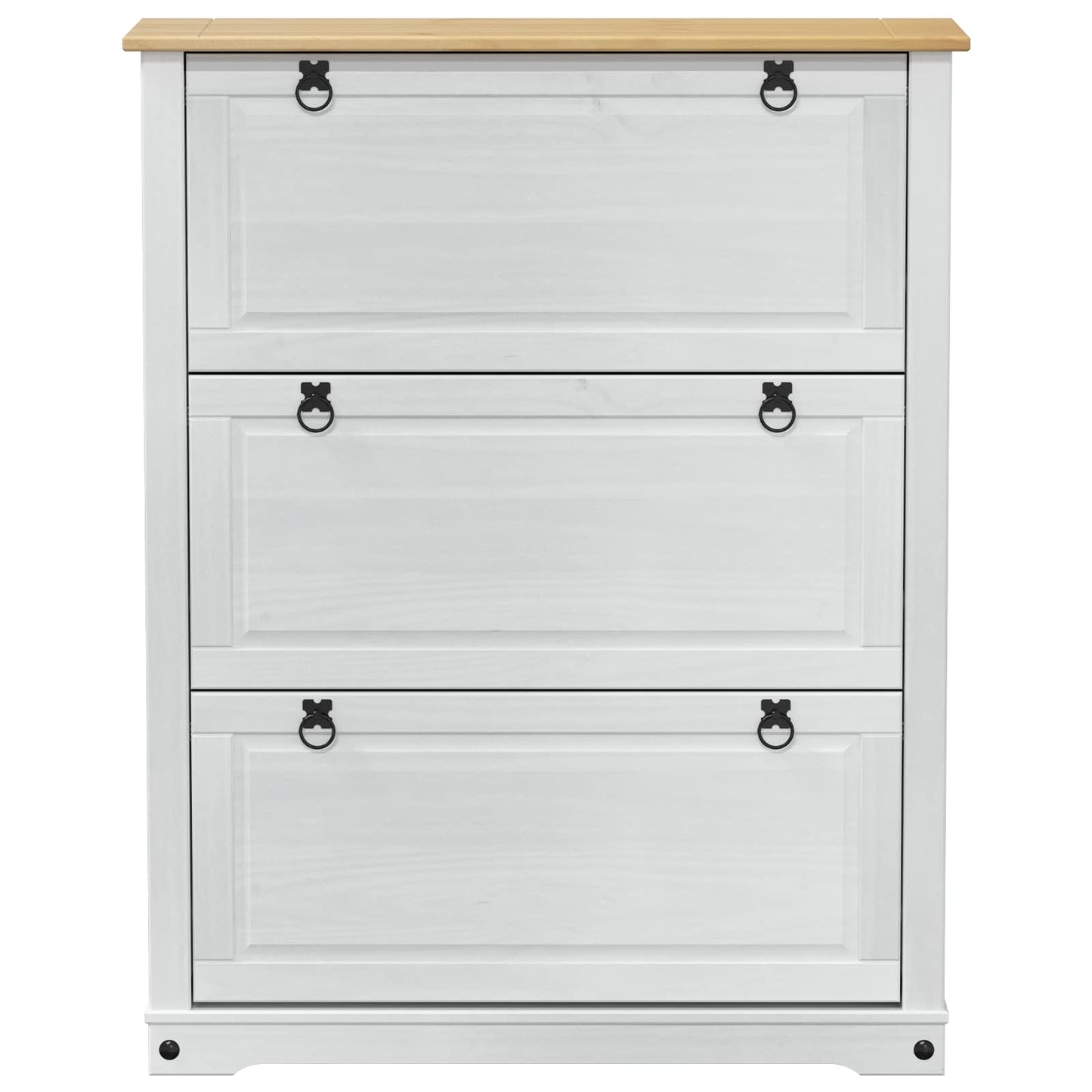 Sko Skap med skuff Corona Hvit 99 x 32 x 122 cm Massiv furu