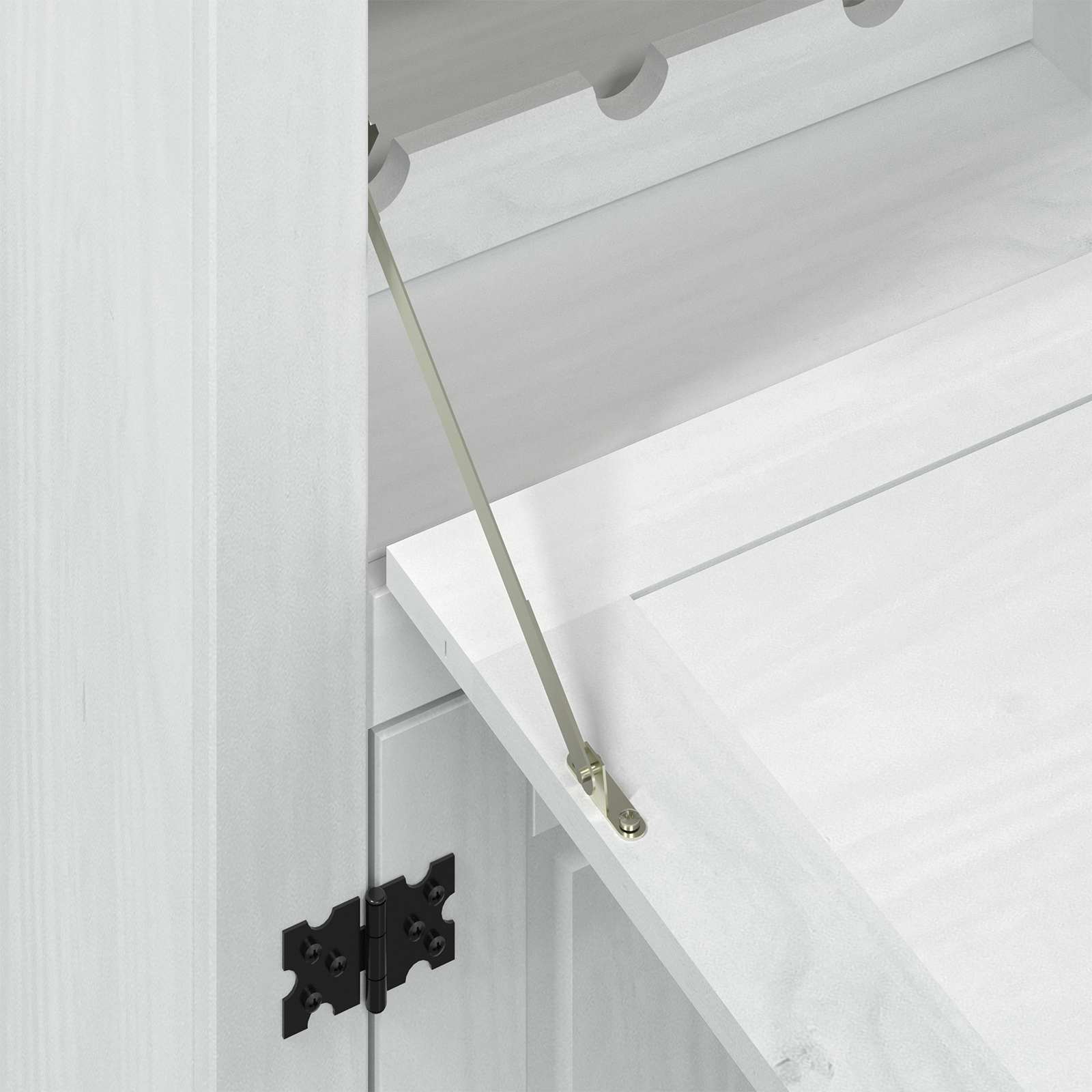 Vinskap Hvit 97 x 45 x 114 cm Massiv furu vidaXL