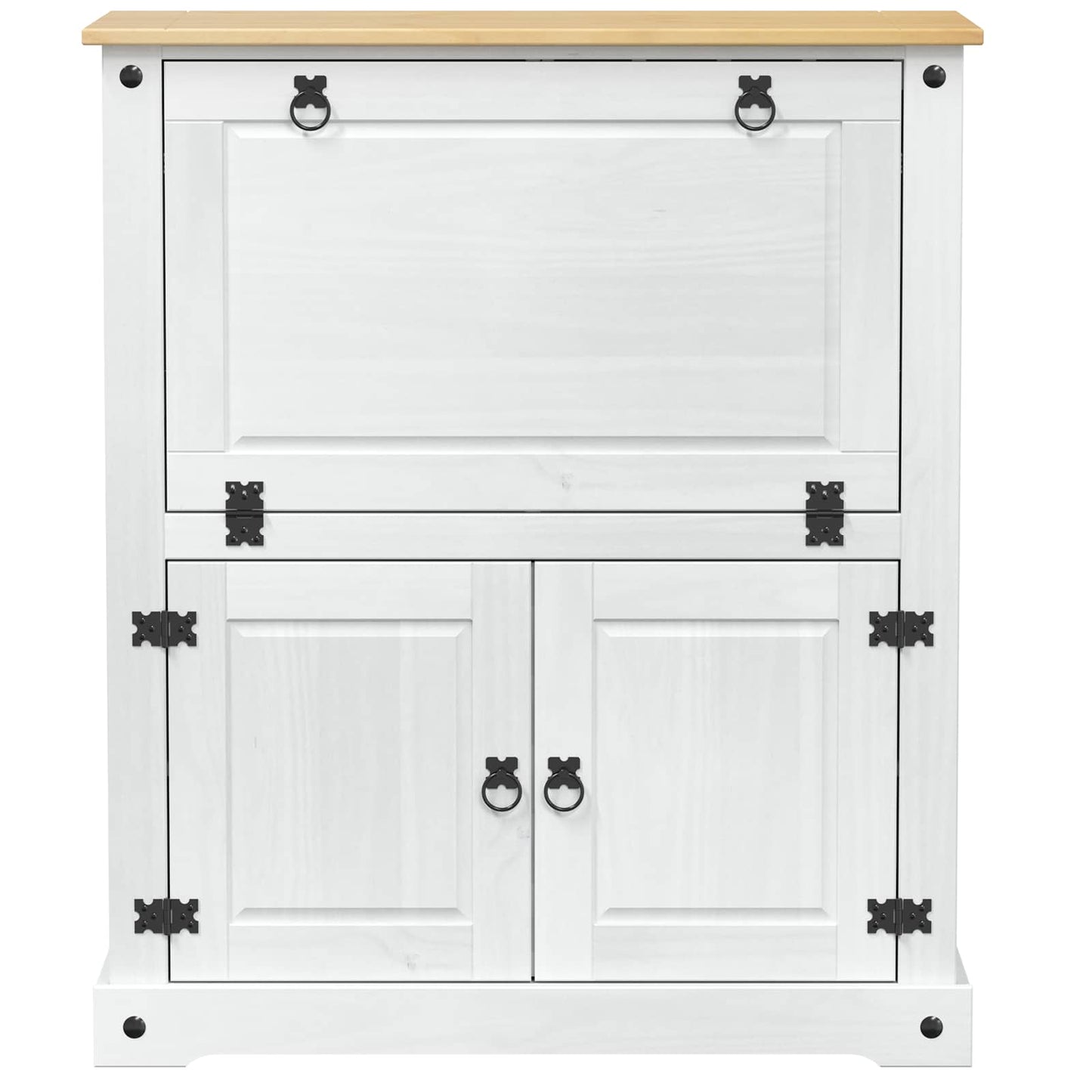 Vinskap Hvit 97 x 45 x 114 cm Massiv furu vidaXL