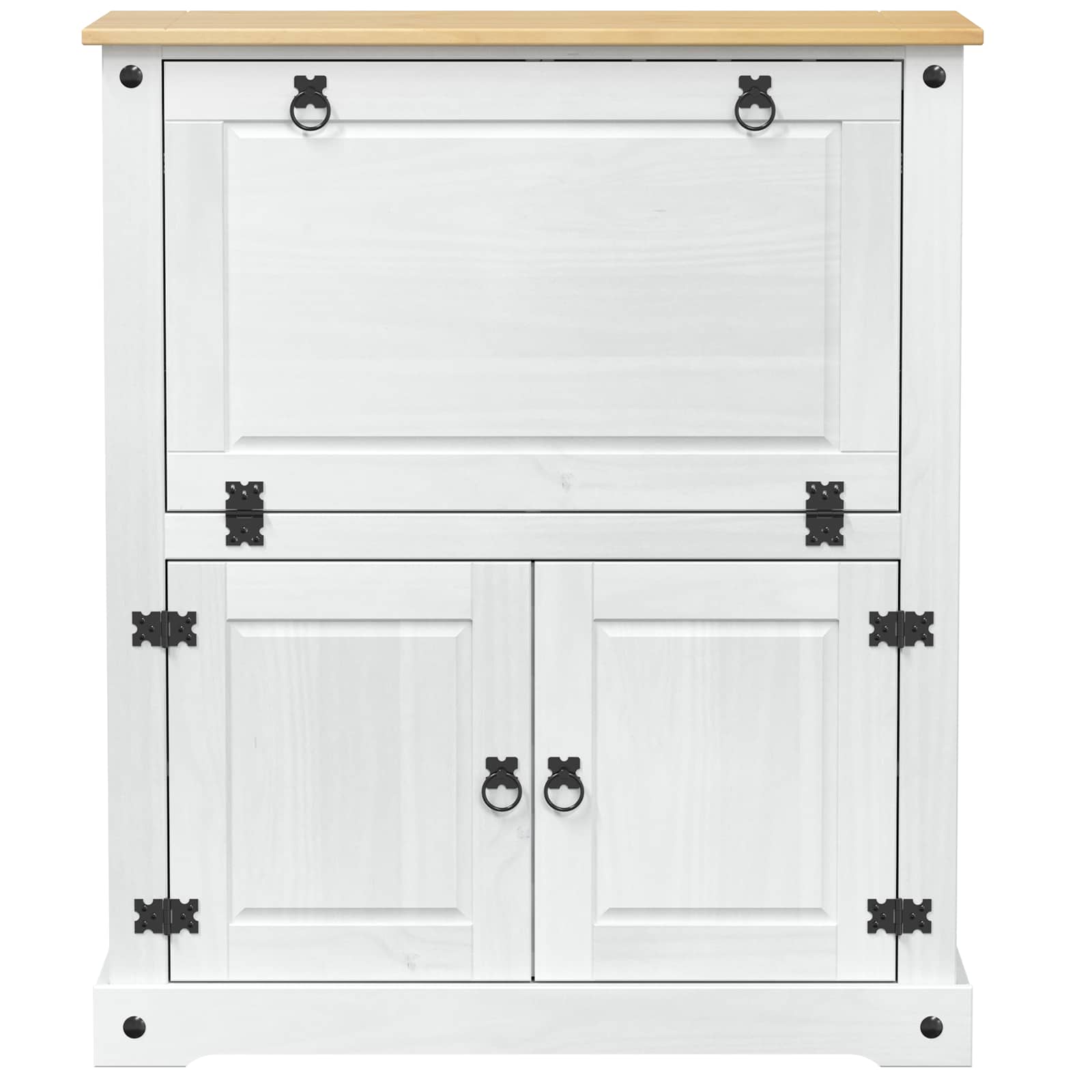 Vinskap Hvit 97 x 45 x 114 cm Massiv furu vidaXL